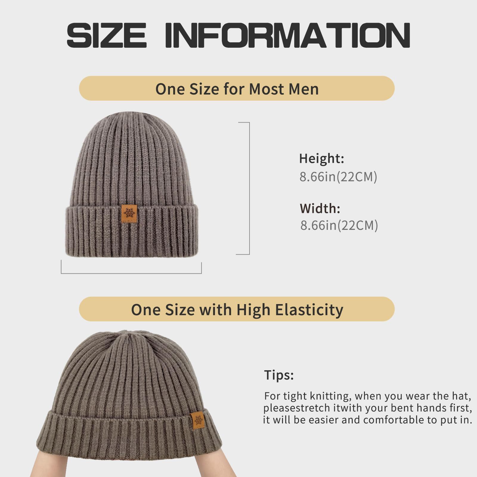Unisex brown warm knitted winter hat, fleece lining, soft and warm, ski hat, narrow brim, suitable for cold weather. - Image 4