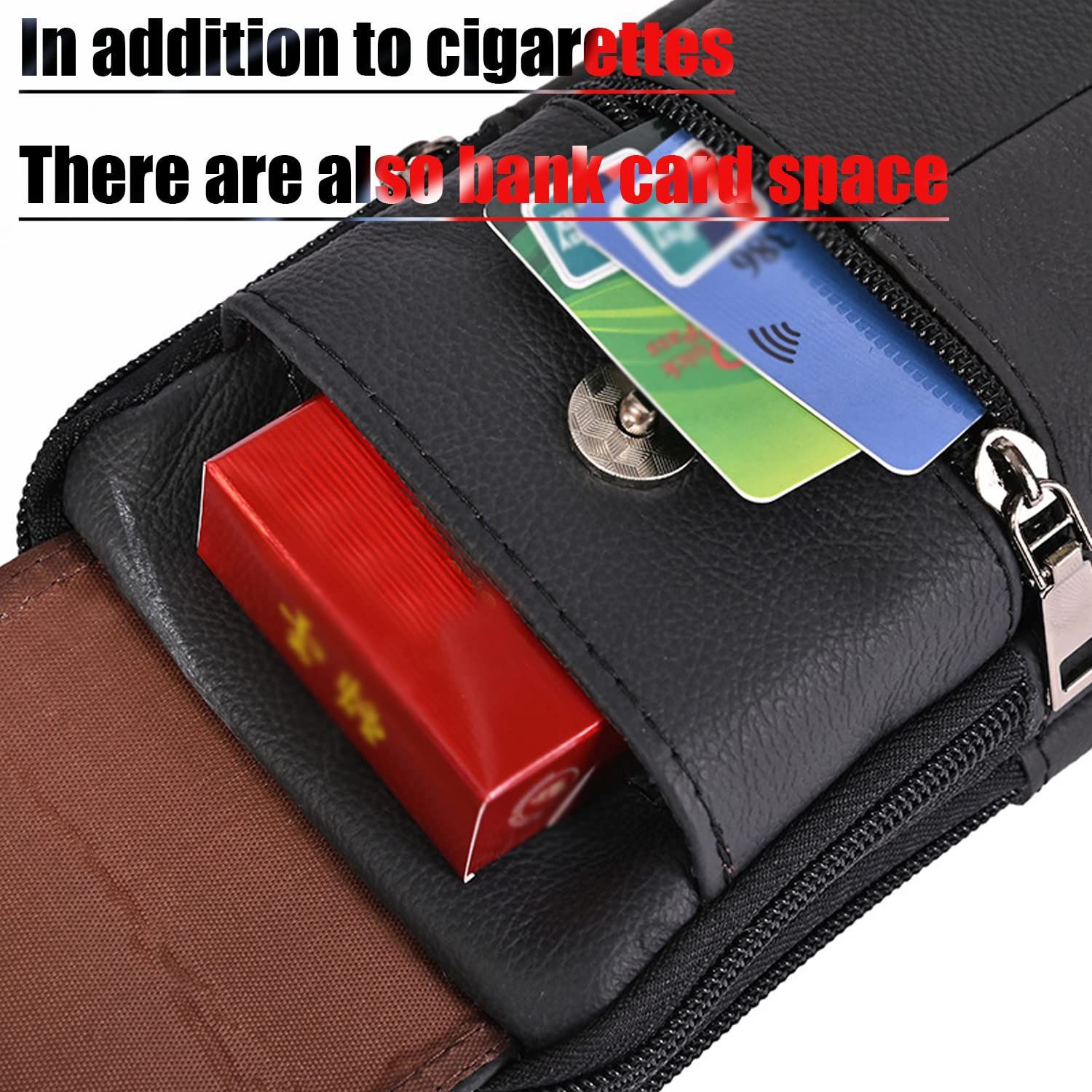 Black genuine Leather Men’s Crossbody Waist Bag, Multifunctional Belt Pouch, Portable Outdoor Phone & ID Card Holder, Casual Fanny Pack for Daily‑use - Image 3