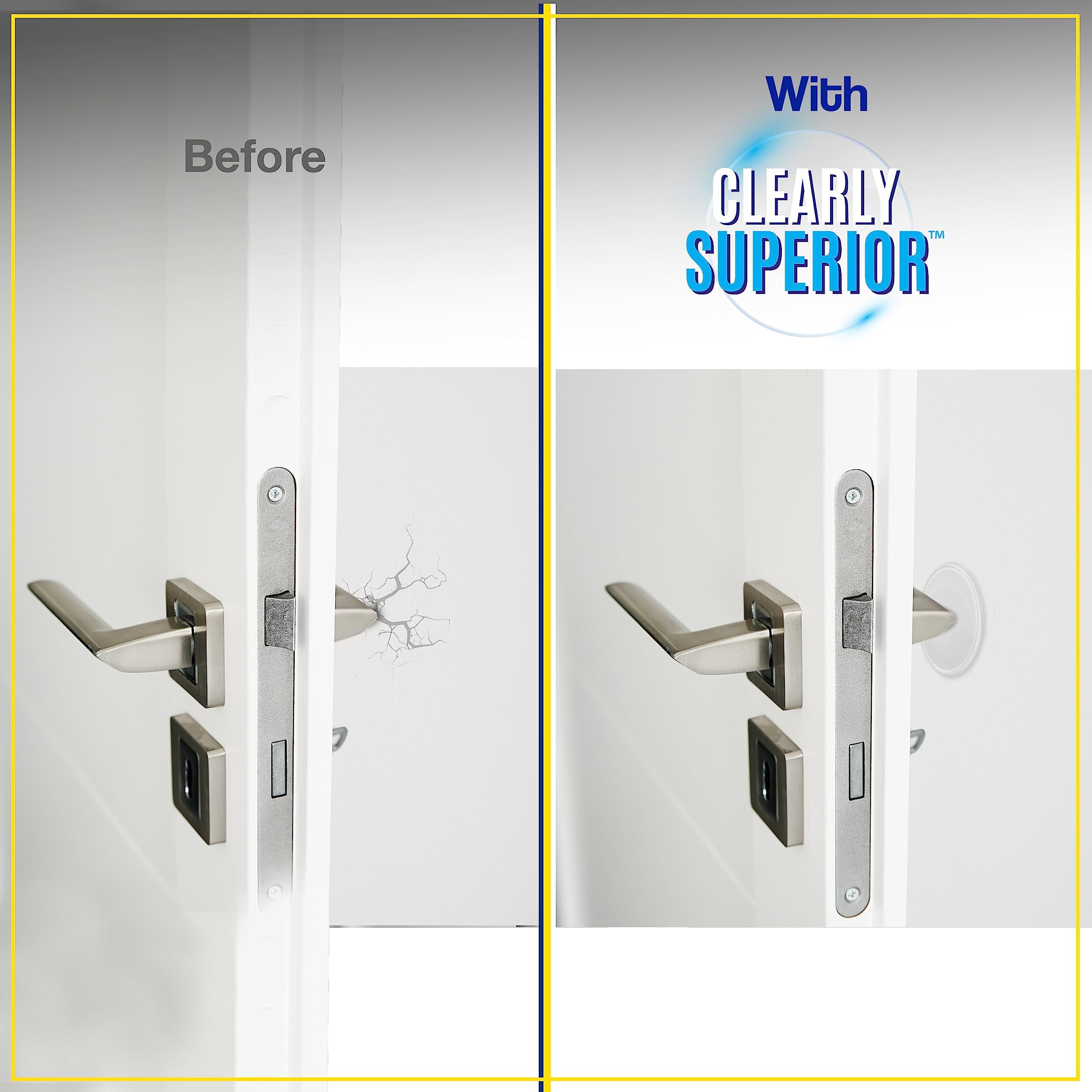 Door Stopper Wall Protector, 6 Pcs Transparent Door Knob Wall Protector Thicken Round Walls Shield Bumper Guard from Doors Knobs, Sturdy Self Adhesive, Reusable Washable for Office Home - Image 2