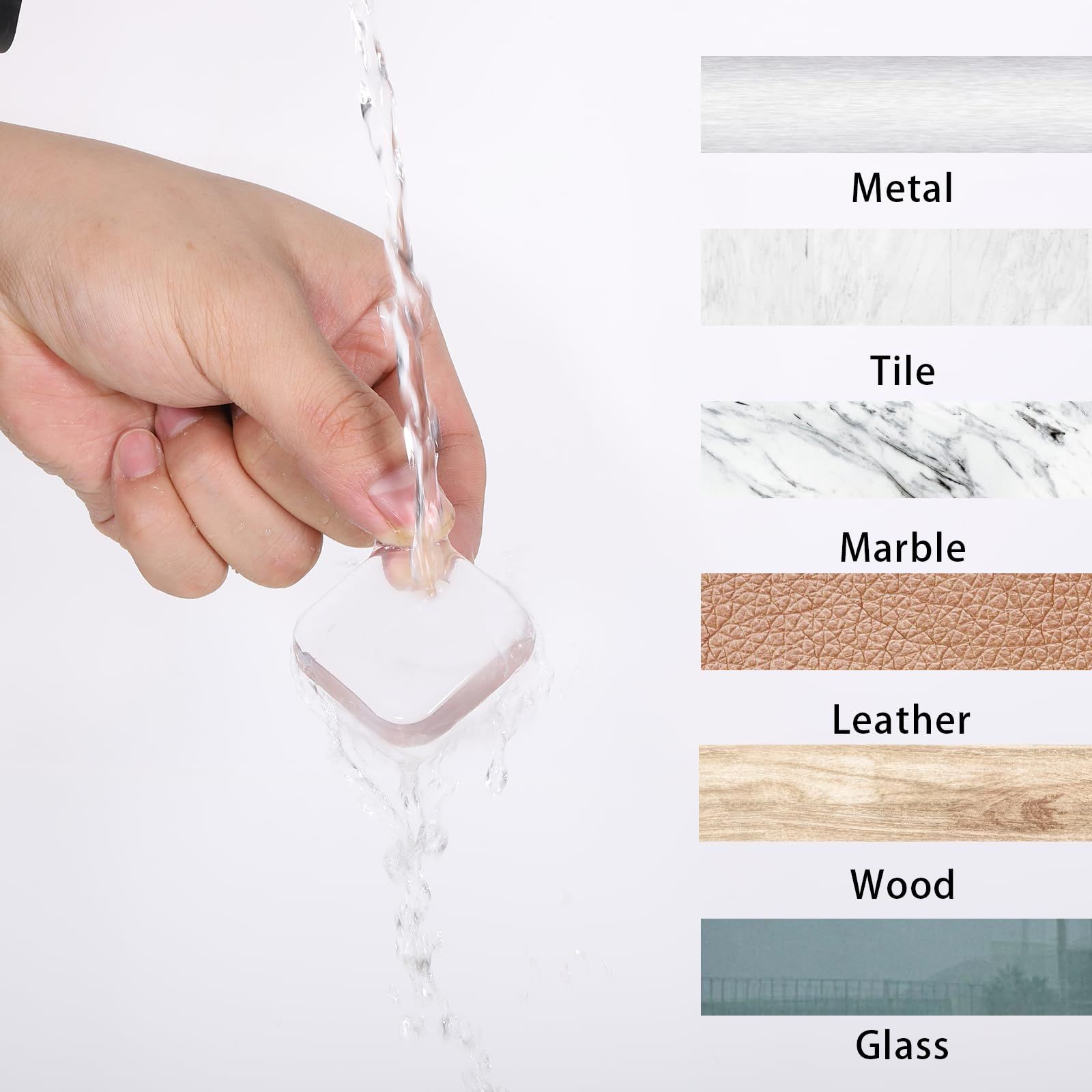 Door Stopper Wall Protector, 3 Pcs Transparent Door Knob Wall Protector Thicken Square Walls Shield Bumper Guard from Doors Knobs, Sturdy Self Adhesive, Reusable Washable for Office Home - Image 1