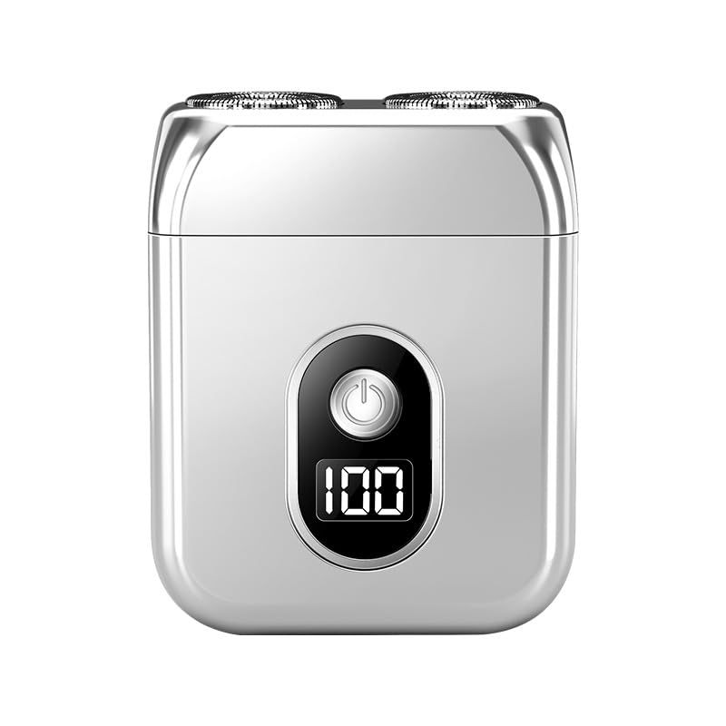 Silve portable Mini Electric Shaver, Double Sided Design, Washable, LED Battery Display - Image 1