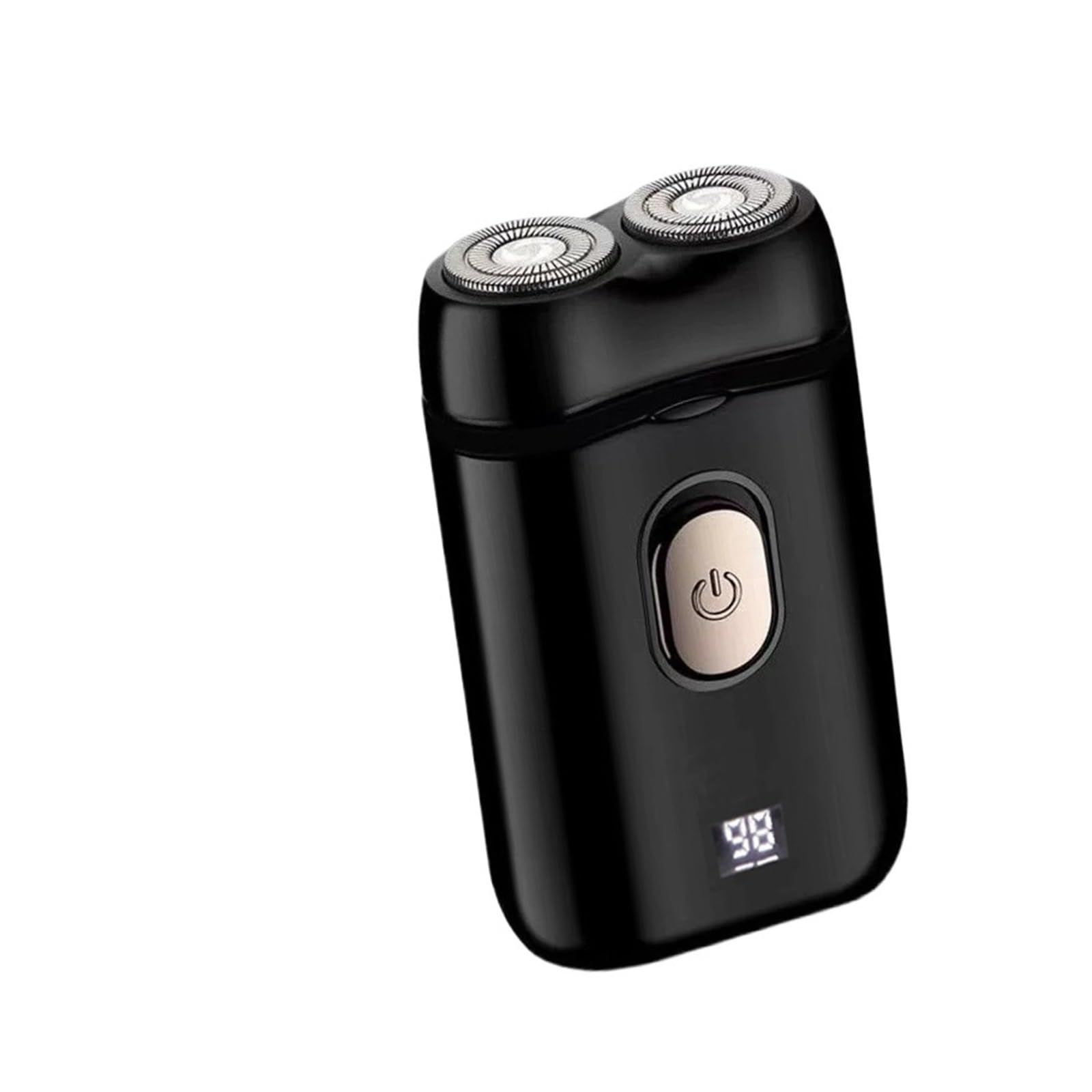 Black portable Mini Electric Shaver, Double Sided Design, Washable, LED Battery Display - Image 1