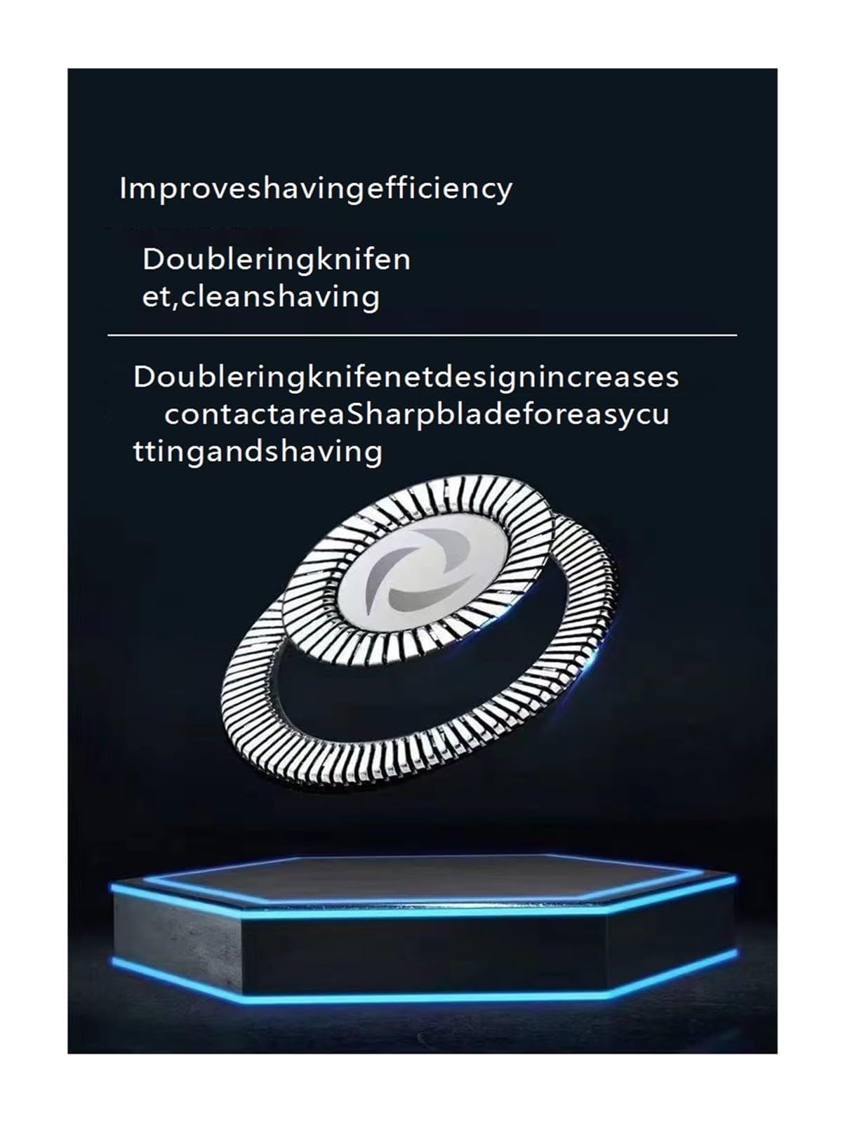 Black portable Mini Electric Shaver, Double Sided Design, Washable, LED Battery Display - Image 4