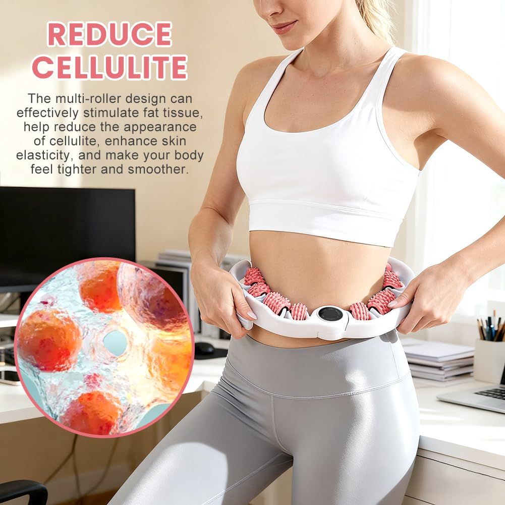 Pink leg massage roller clip, calf muscle relaxation and shaping tool, yoga fitness leg trainer, slimming leg muscle relaxer. - Image 4
