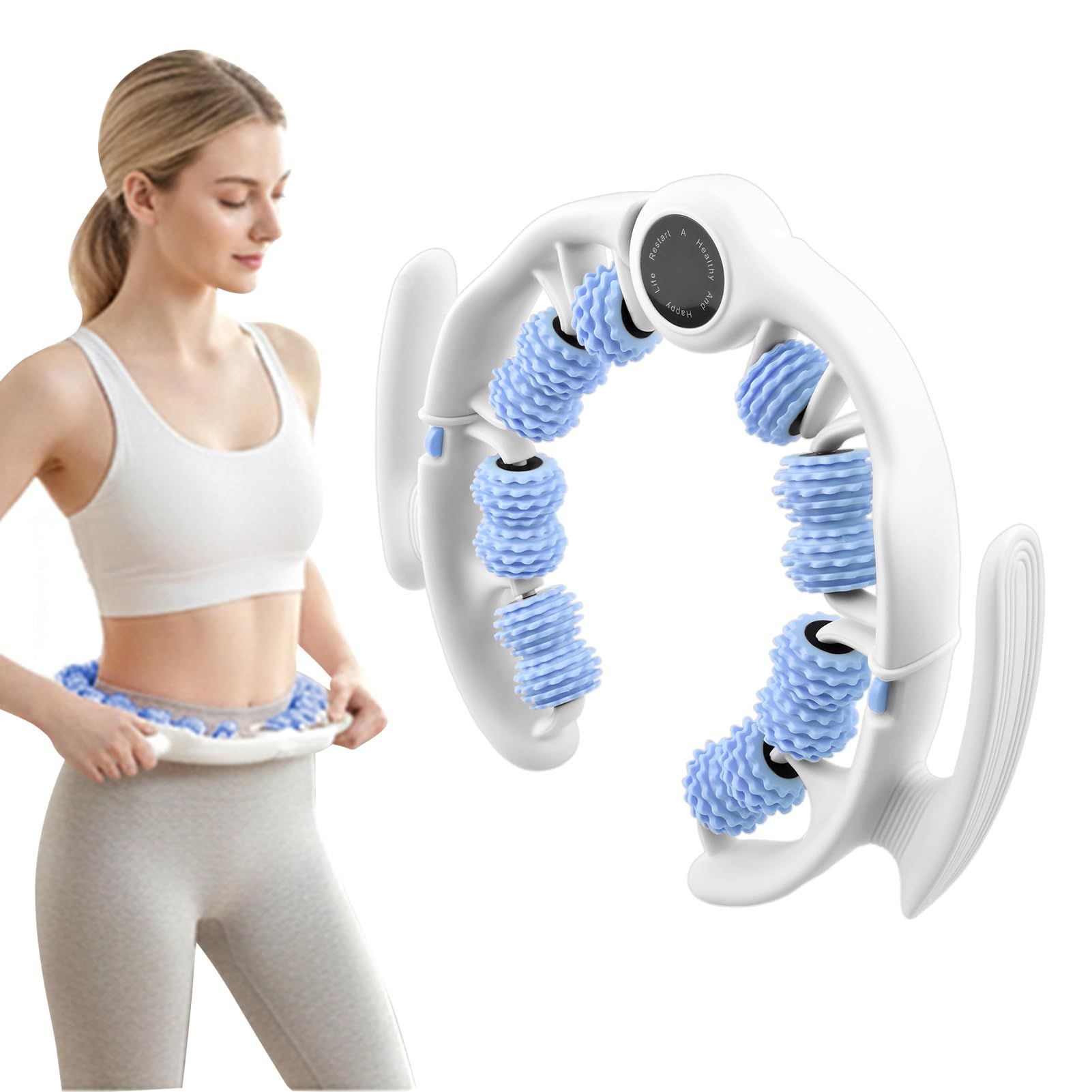 Blue leg massage roller clip, calf muscle relaxation and shaping tool, yoga fitness leg trainer, leg muscle relaxation and slimming device. - Image 1