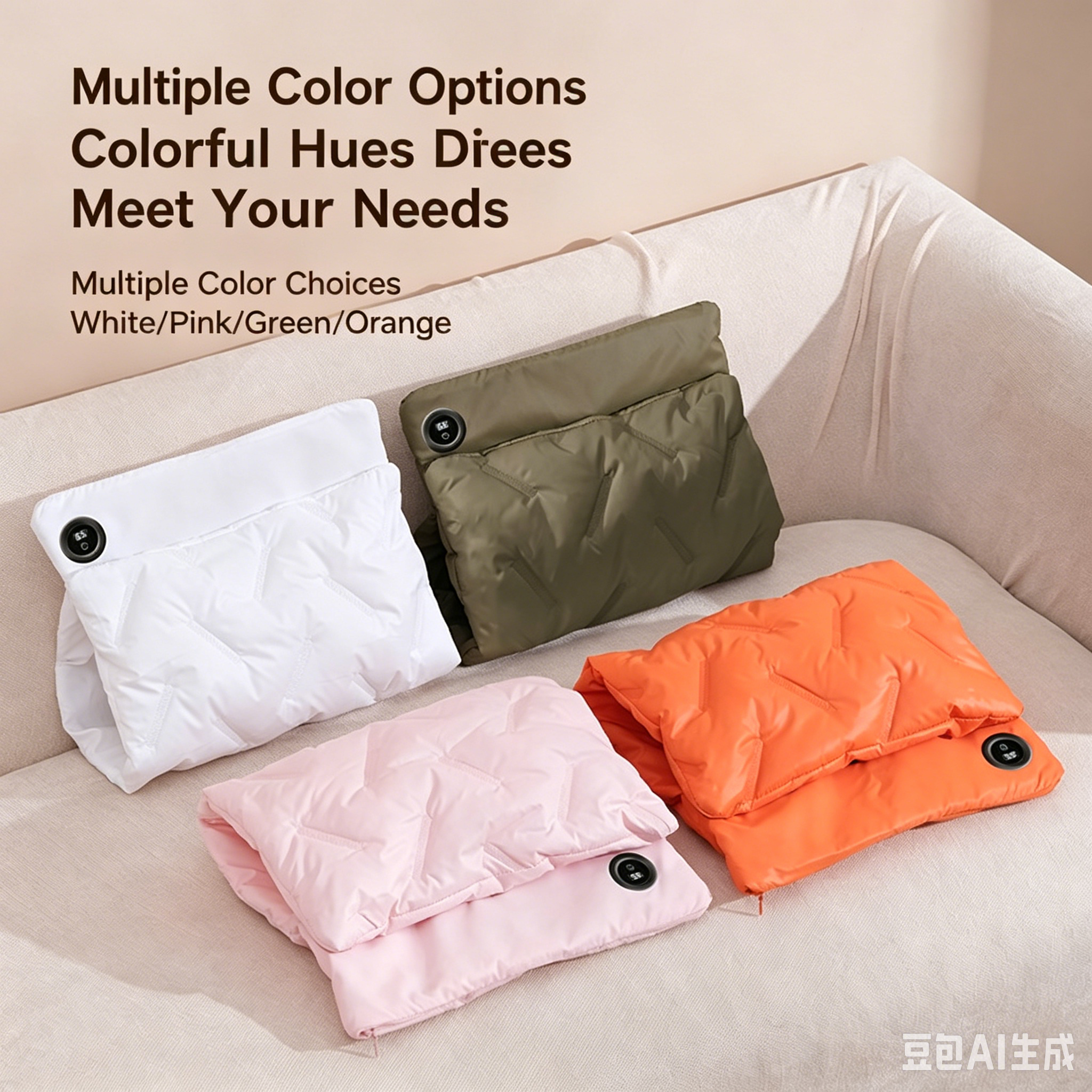 Rechargeable Hand Warmer Muff, USB Electric Heating Pad with Digital Display Temperature Control, 3 Heat Levels Portable Far Infrared Heated Cushion for Outdoor Winter Use Men Women(green) - Image 2