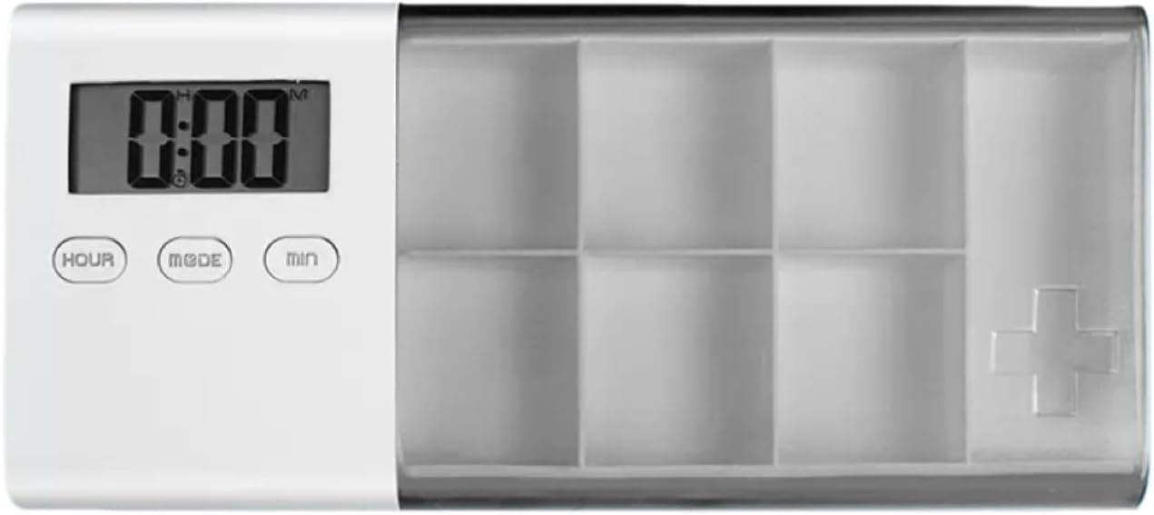 7-Day Smart Pill Organizer with Timer & Alarm – Intelligent Medication Reminder Box with Vibration, Beep Alerts, USB Rechargeable Portable Electronic Pill Case for Elderly & Travel(grey) - Image 1