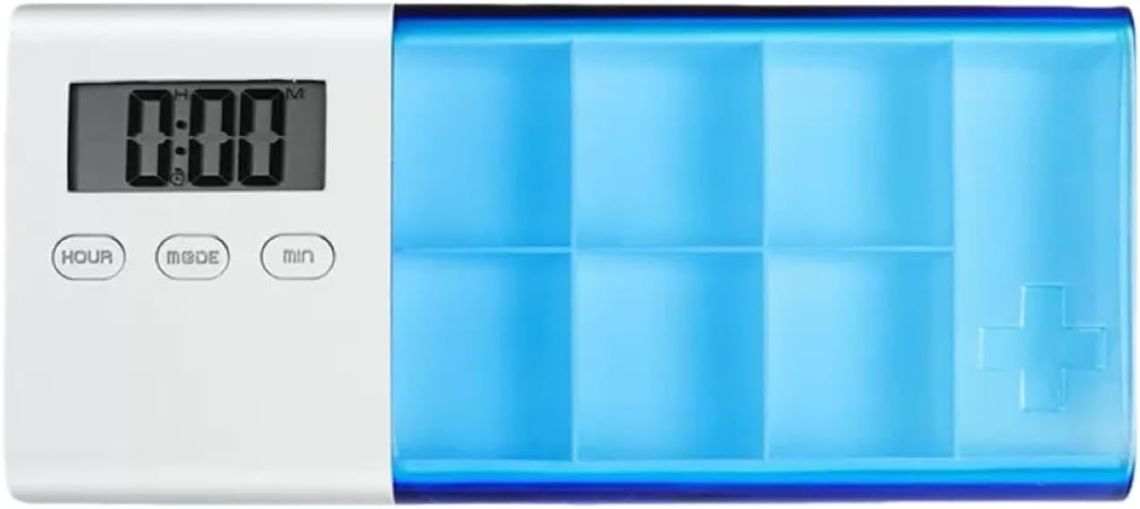 7-Day Smart Pill Organizer with Timer & Alarm – Intelligent Medication Reminder Box with Vibration, Beep Alerts, USB Rechargeable Portable Electronic Pill Case for Elderly & Travel(blue) - Image 1