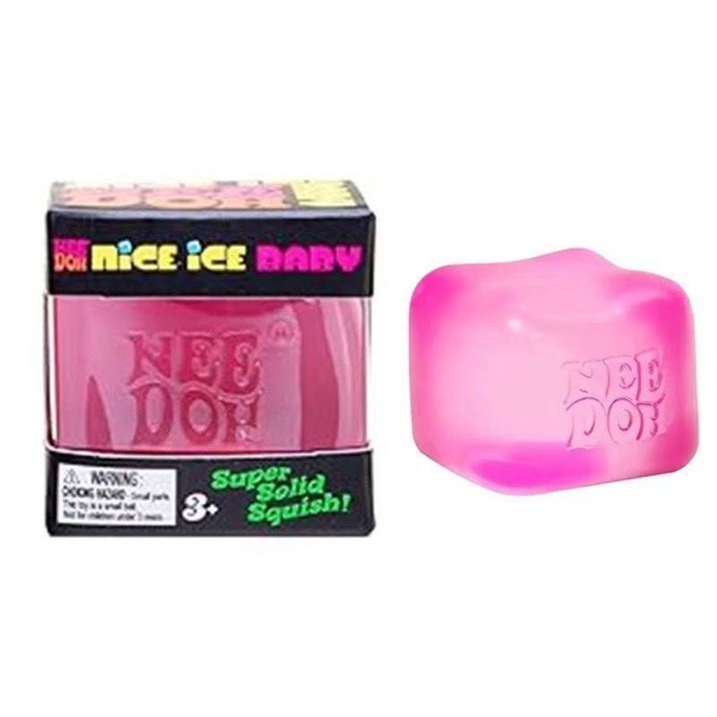 Pink Stress Cube Fidget Squishy Slow Rising Sensory Stress Ball, Soft Gel Filled Anxiety Relief Toy for Kids Teens Adults - Image 2