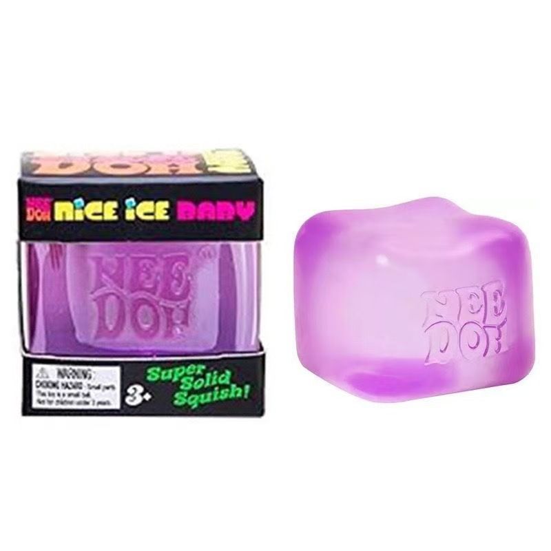 Purple Stress Cube Fidget Squishy Slow Rising Stress Ball, High Density Gel Filled Sensory Fidget Toy for Anxiety Relief - Image 2