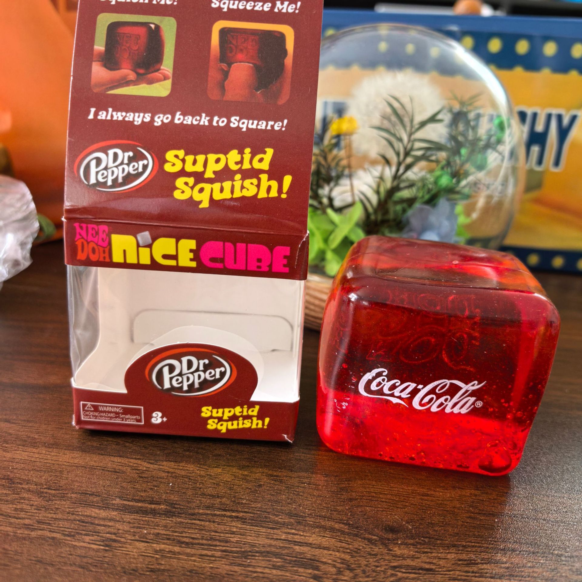 Cola Red Stress Cube Fidget Squishy Slow Rising Squeeze Toy, Fun Sensory Stress Ball for Kids Adults Teens - Image 1