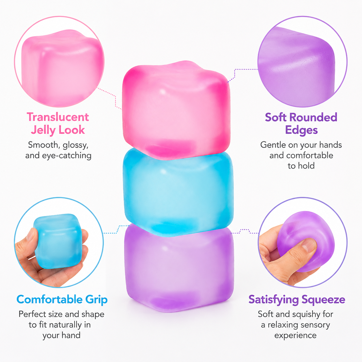 Cola Red Stress Cube Fidget Squishy Slow Rising Squeeze Toy, Fun Sensory Stress Ball for Kids Adults Teens - Image 7