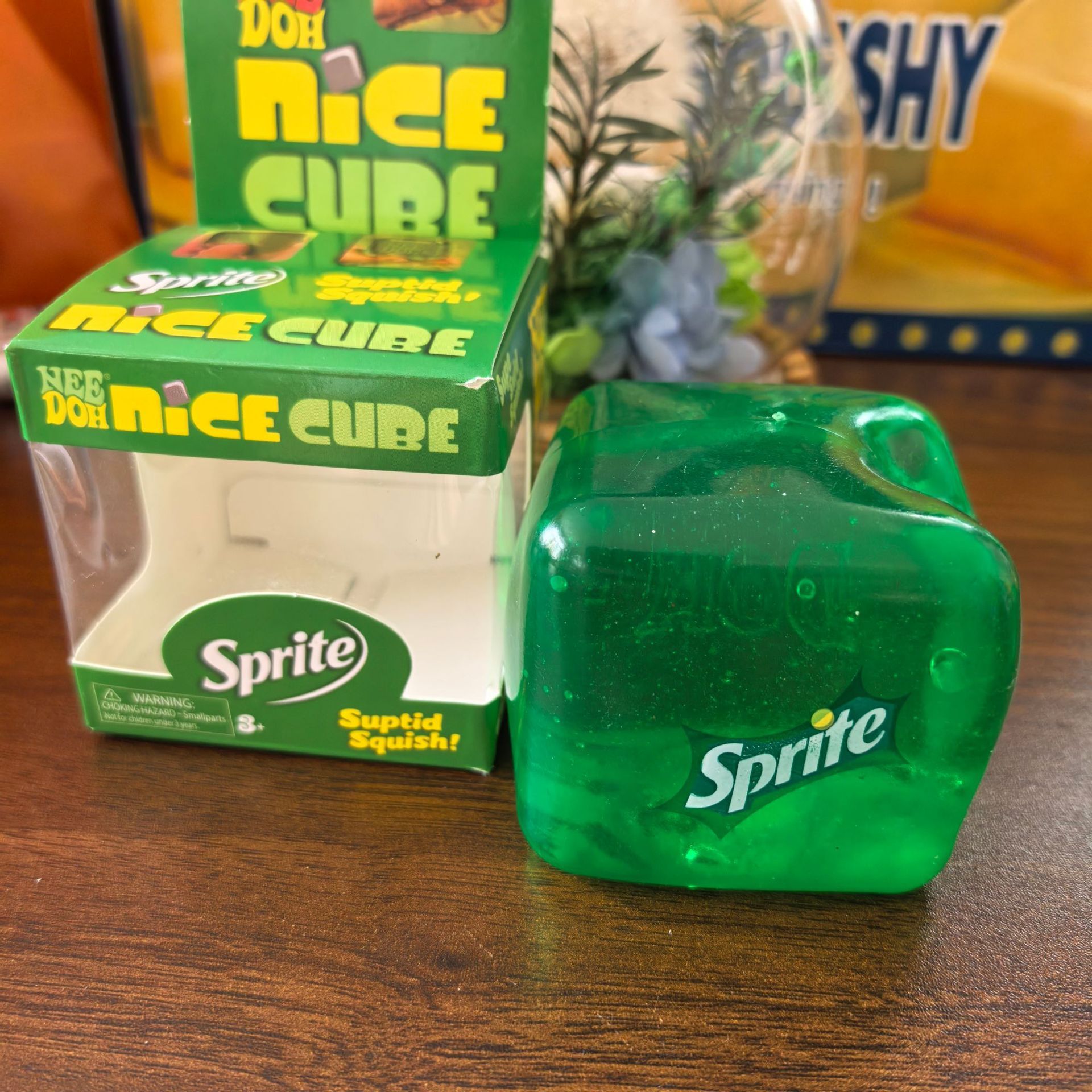 Sprite Green Stress Cube Fidget Squishy Slow Rising Stress Ball, Soft Sensory Anxiety Relief Toy for Home Office School - Image 1