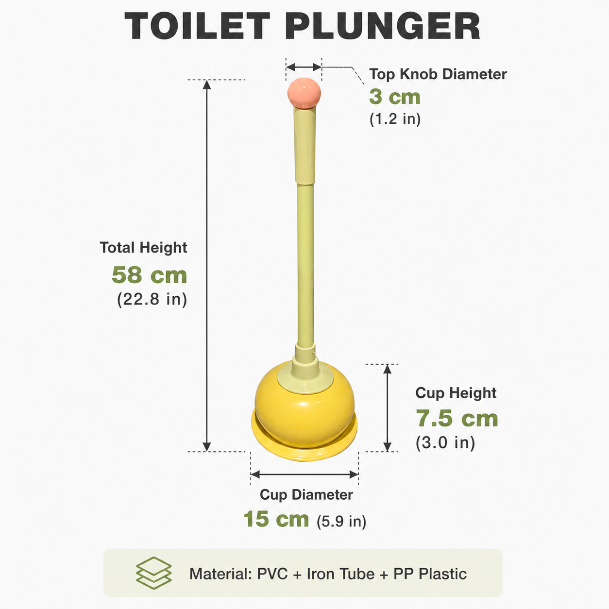 Toilet Plunger, Long Handle Bathroom Plunger with Strong Suction Cup, Non-Scratch Drain Plunger for Toilet, Kitchen Sink, Bathroom Drain, Bathtub and Shower, Cute Freestanding Clog Remover, Pink - Image 3