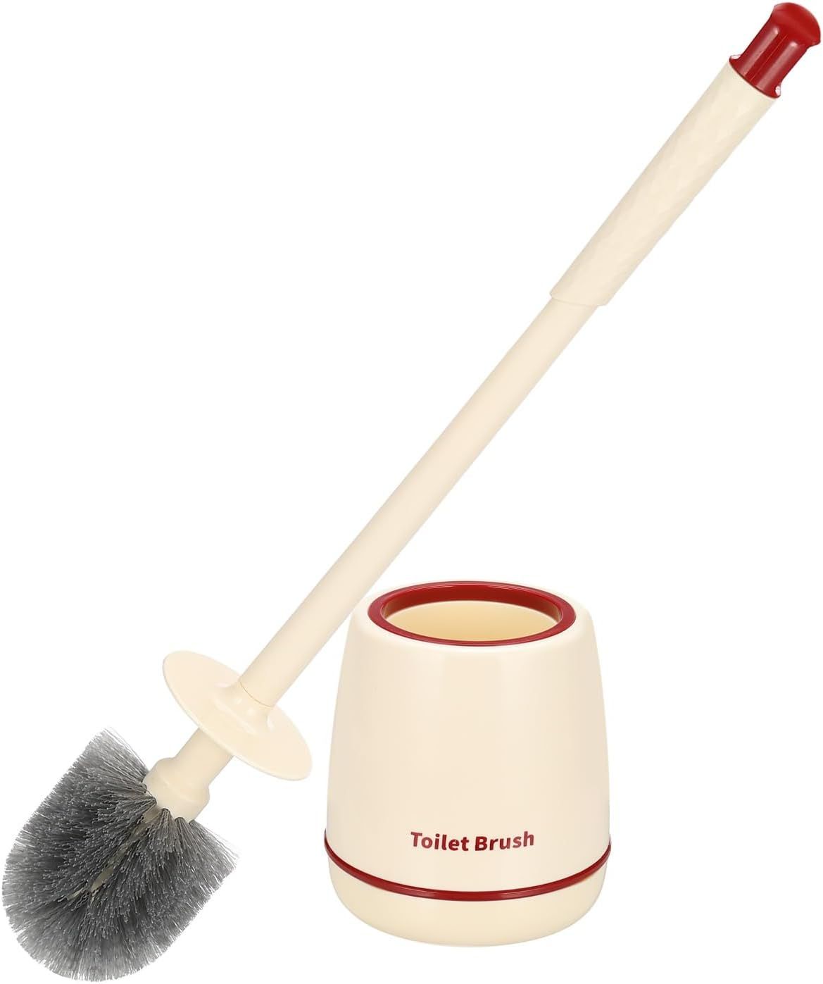 Toilet Brush with Holder Red, Bathroom Toilet Bowl Cleaning Brush Set with Long Handle and Durable Bristles - Image 1
