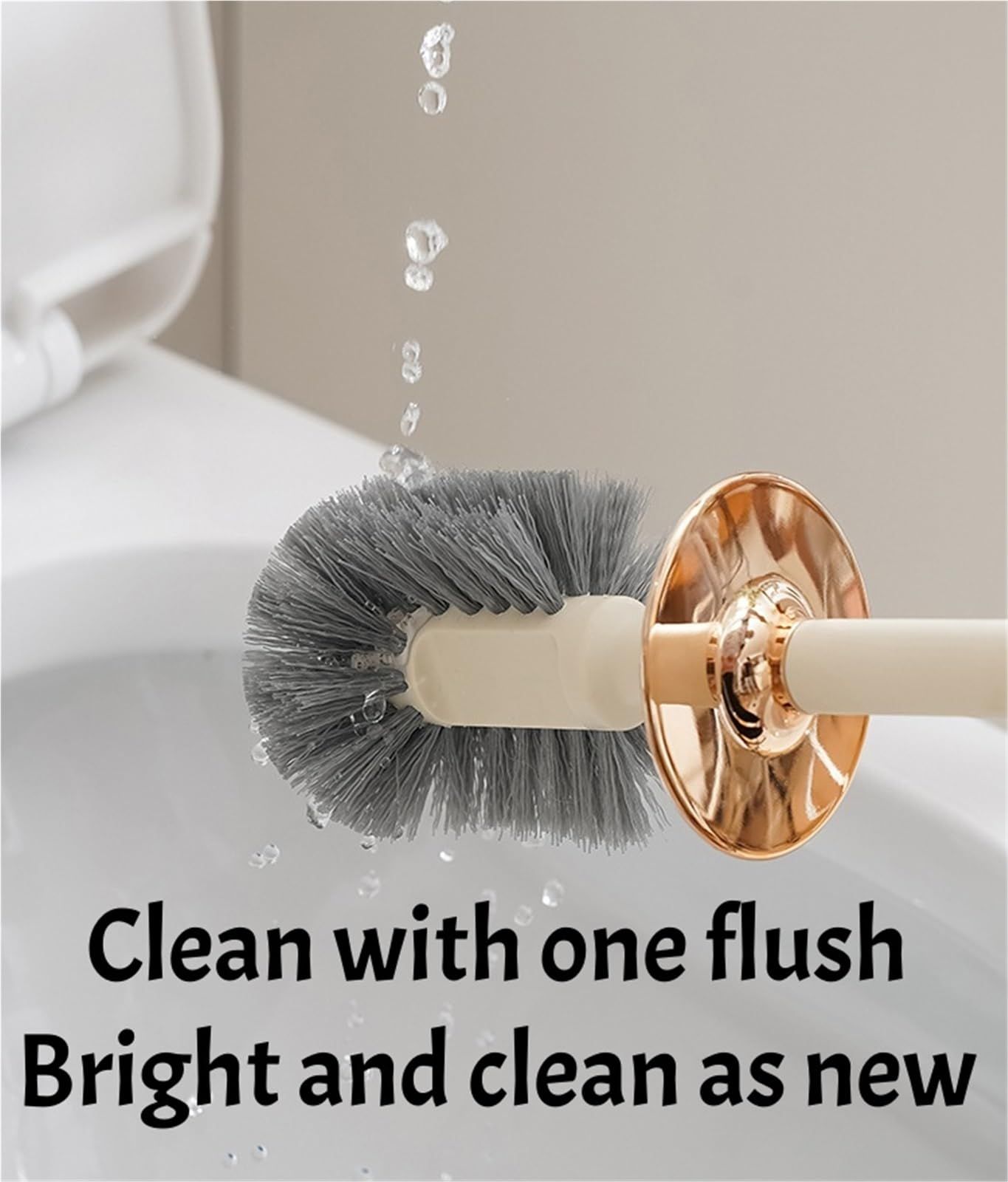 Toilet Brush with Holder Silver, Modern Toilet Bowl Cleaner Set with Sturdy Base and Deep Cleaning Bristles - Image 6