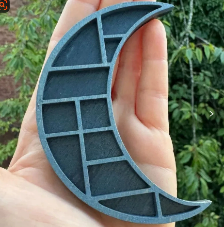 2.6 Inch Mini Blue Moon Shape Rock Specimen Storage Box Crystal Mineral Display Case Gemstone Rock Organizer Holder - Image 1