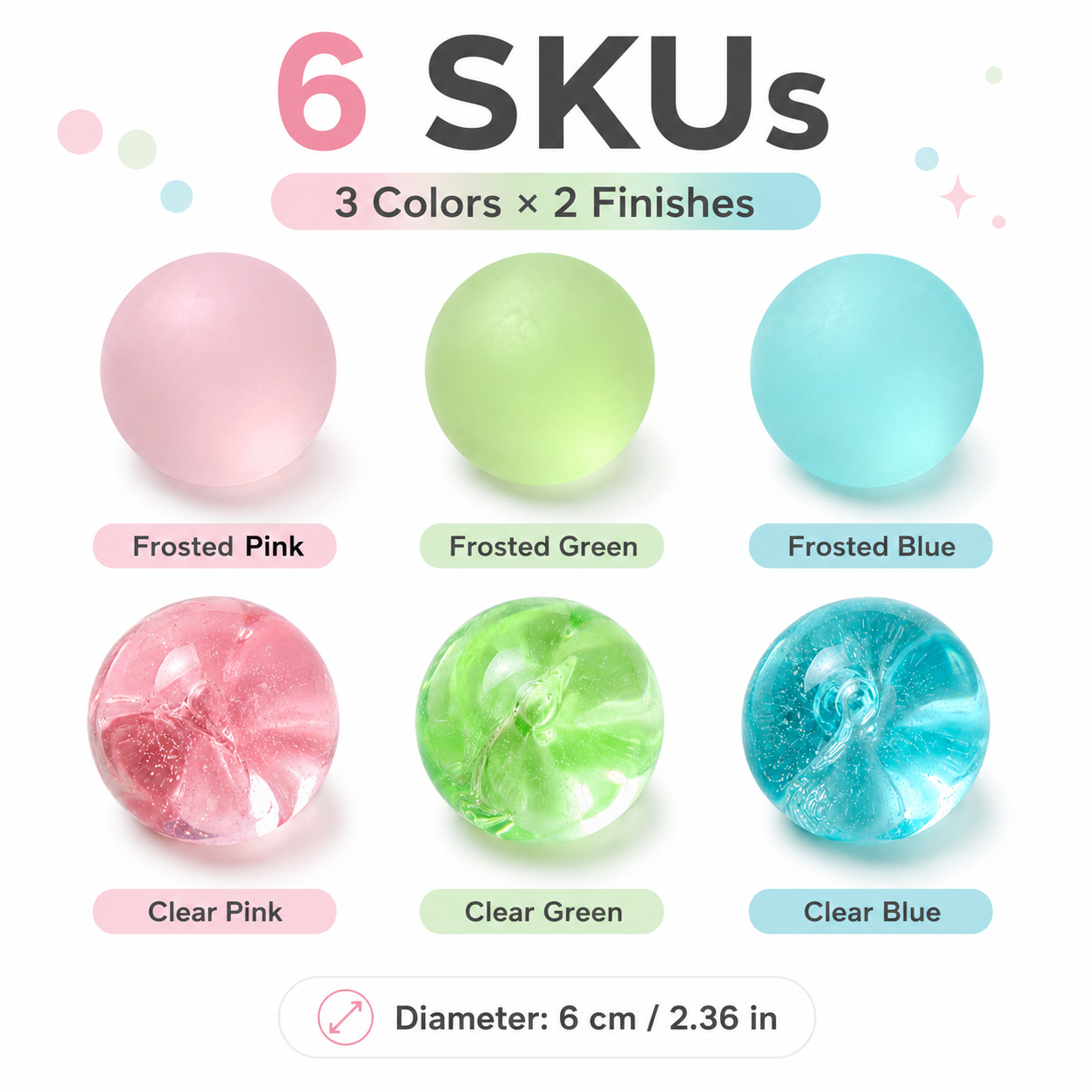 Clear Pink Coconut Oil Stress Ball, Slow Rising Non-Sticky Squishy Squeeze Ball, Soft Sensory Fidget Toy for Stress Relief, Relaxation and Focus - Image 4