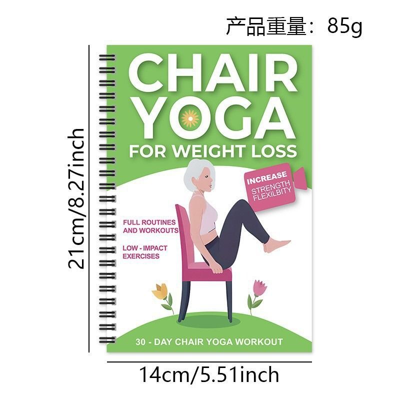 Chair Yoga for Seniors Over 60 – 30-Day Weight Loss & Toning Guide, 15-Min Daily Routine, Illustrated Poses & Progress Tracker, 4-Pack Spiral-Bound Home Fitness Book Set for Gentle Fat Burning & Muscle Strength - Image 3