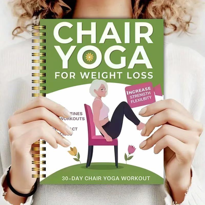 Chair Yoga for Seniors Over 60 – 30-Day Weight Loss & Toning Guide, 15-Min Daily Routine, Illustrated Poses & Progress Tracker, 4-Pack Spiral-Bound Home Fitness Book Set for Gentle Fat Burning & Muscle Strength - Image 8