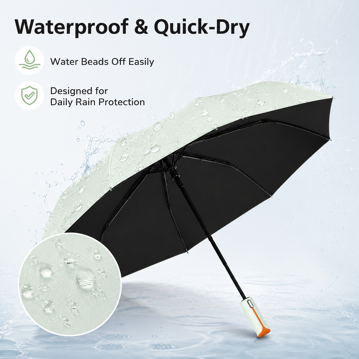 Yellow automatic travel umbrella with 72 ribs, large double-layered wind and rainproof umbrella, portable folding sun umbrella, outdoor rain and sun protection. - Image 5