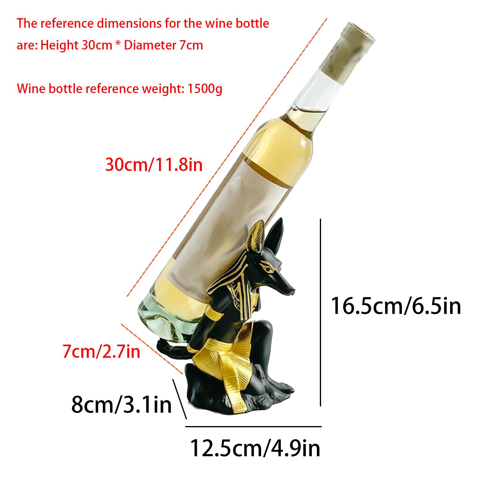 Ancient Egyptian Anubis Wine Rack - Creative Resin Craft Wine Bottle Holder, Home Bar Cabinet Decoration - Image 5