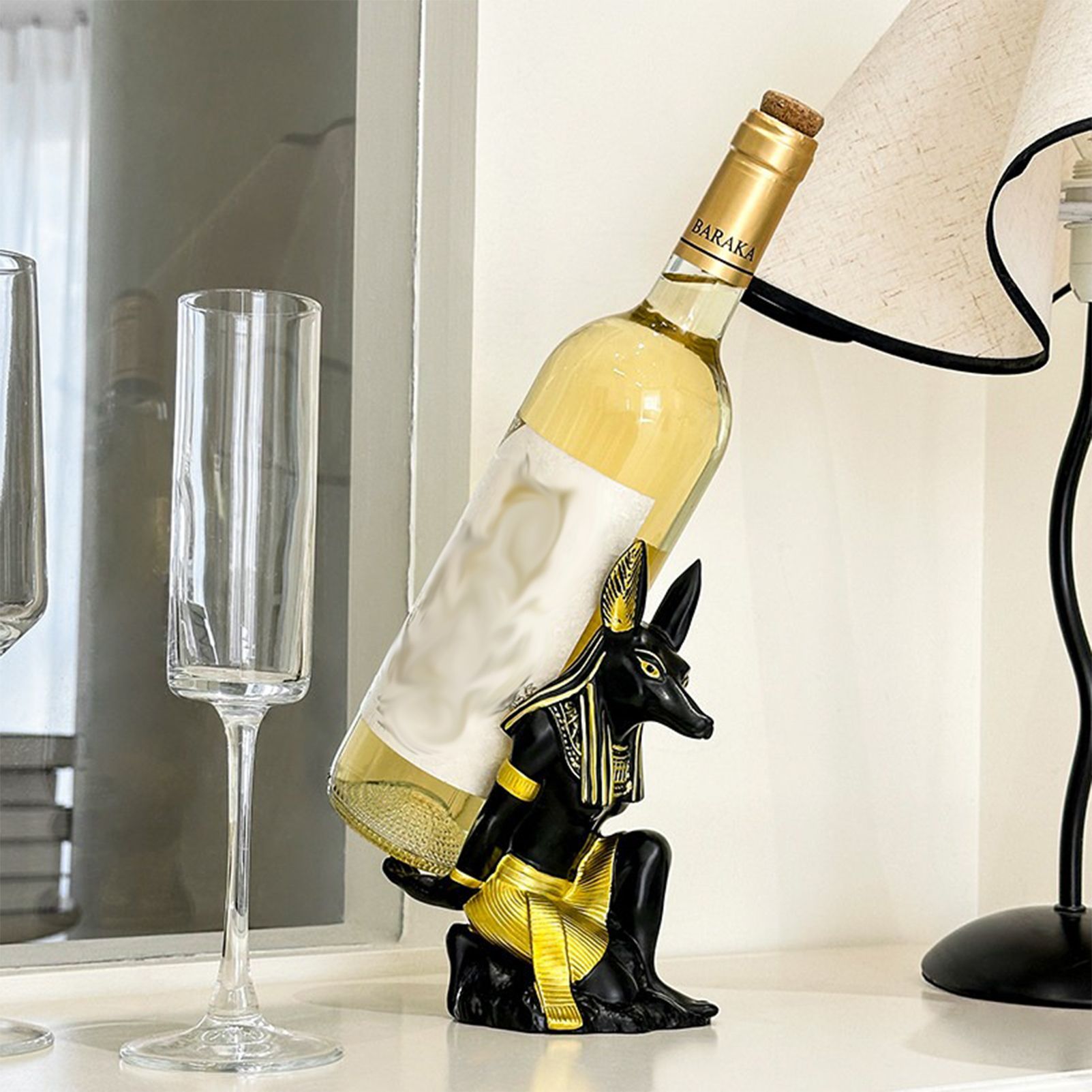 Ancient Egyptian Anubis Wine Rack - Creative Resin Craft Wine Bottle Holder, Home Bar Cabinet Decoration - Image 7