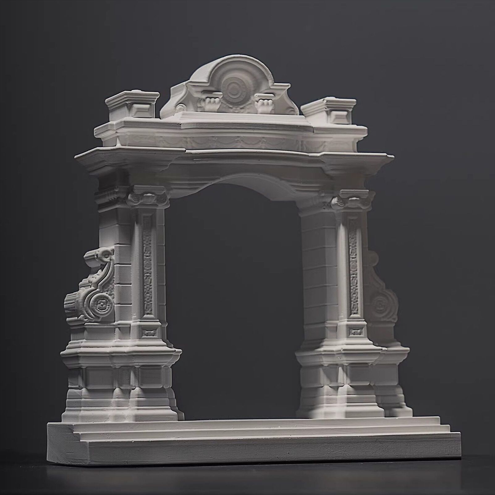 Miniature Roman Arch Model - Handcrafted Plaster Architectural Decor for Bookshelf, Desk & Home Display - Image 2