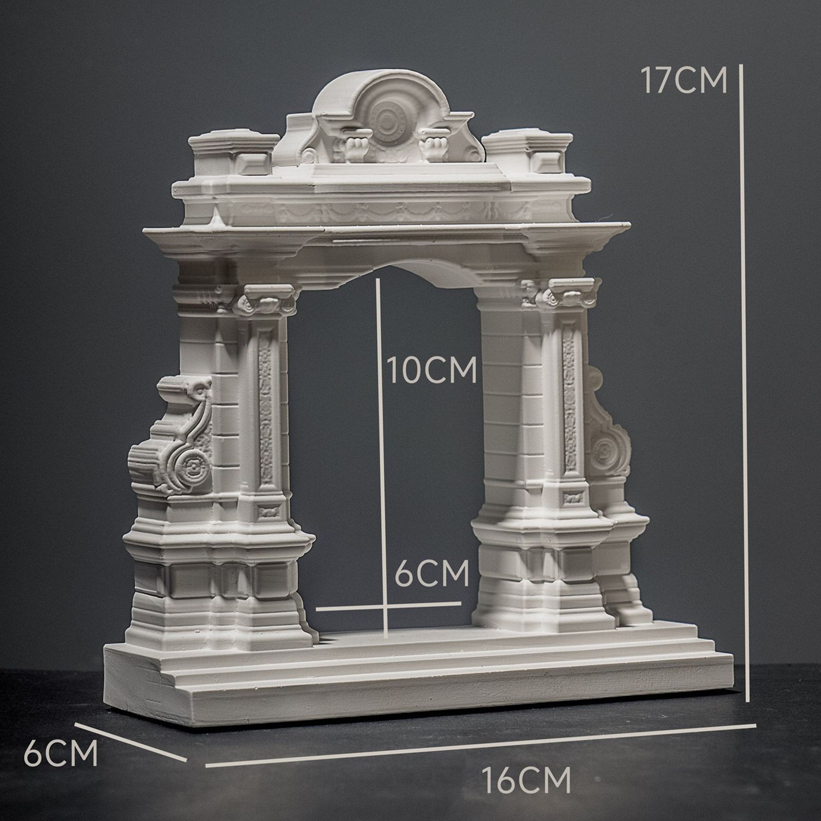Miniature Roman Arch Model - Handcrafted Plaster Architectural Decor for Bookshelf, Desk & Home Display - Image 7