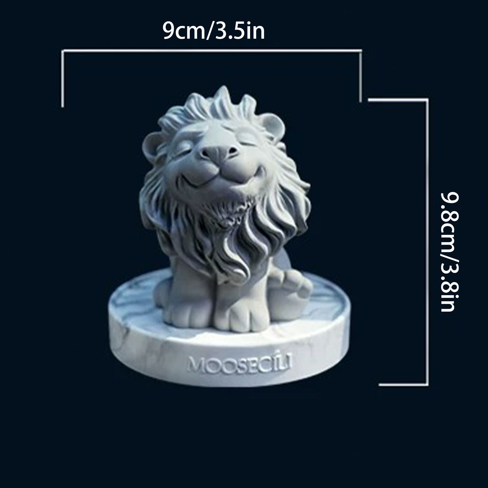 Smiling Lion Gypsum Statue - Handcrafted Plaster Aromatherapy Diffuser & Artistic Home Decor for Shelf, Desk, and Bedroom - Minimalist White Animal Sculpture Gift - Image 7