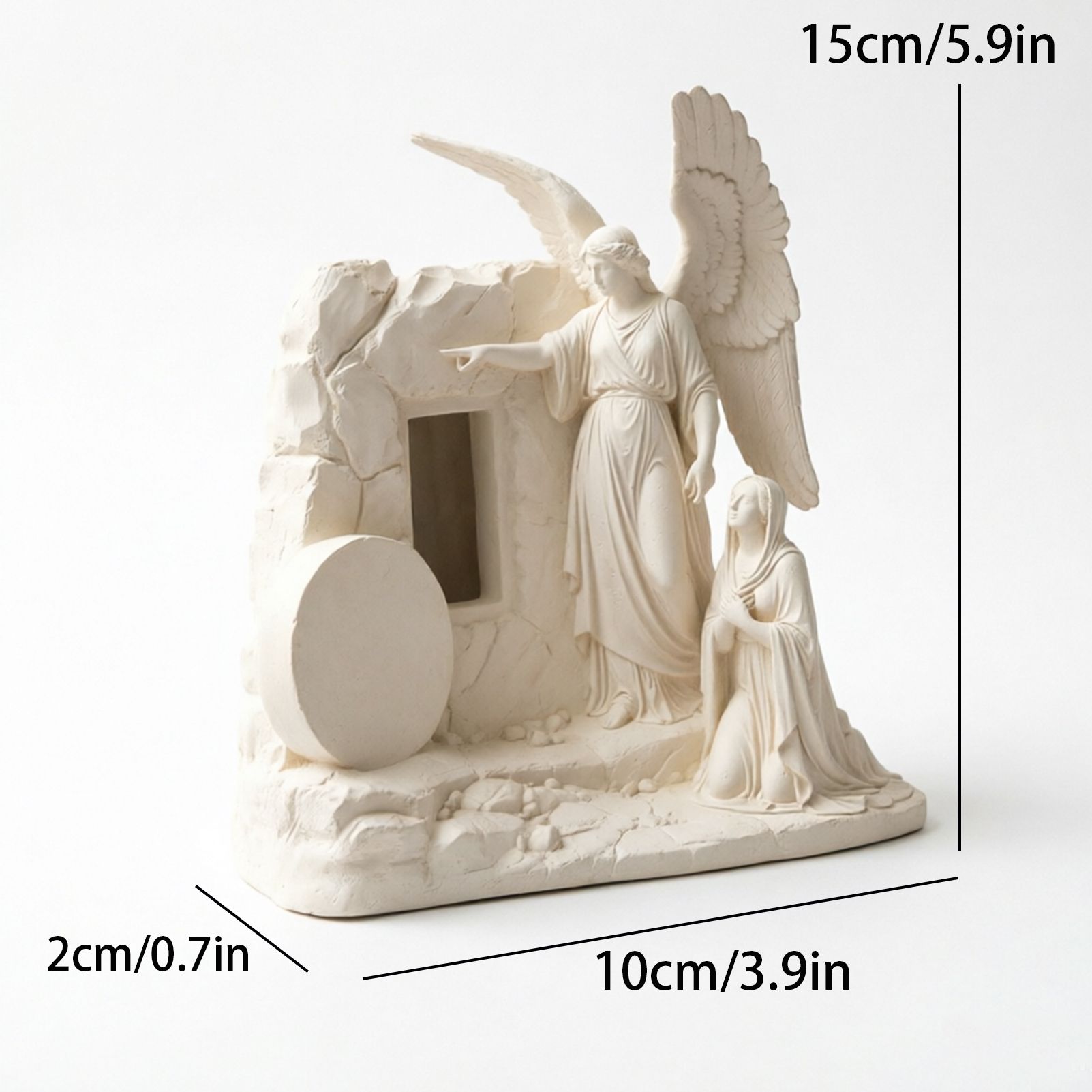 Praying Angel Statue with Open Wings - Religious Figurine Depicting Angel in Prayer, Spiritual Home Decor - Image 3