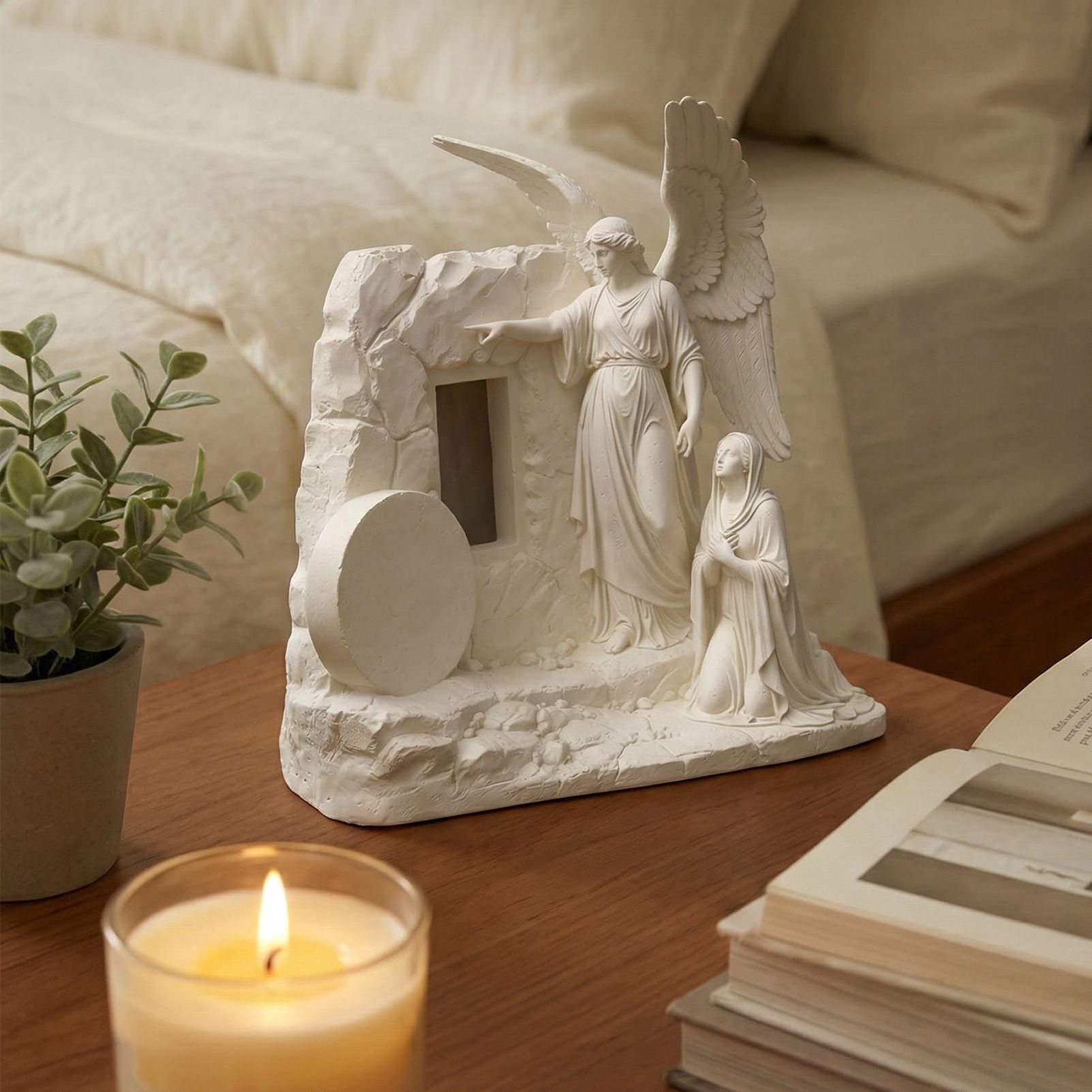Praying Angel Statue with Open Wings - Religious Figurine Depicting Angel in Prayer, Spiritual Home Decor - Image 4