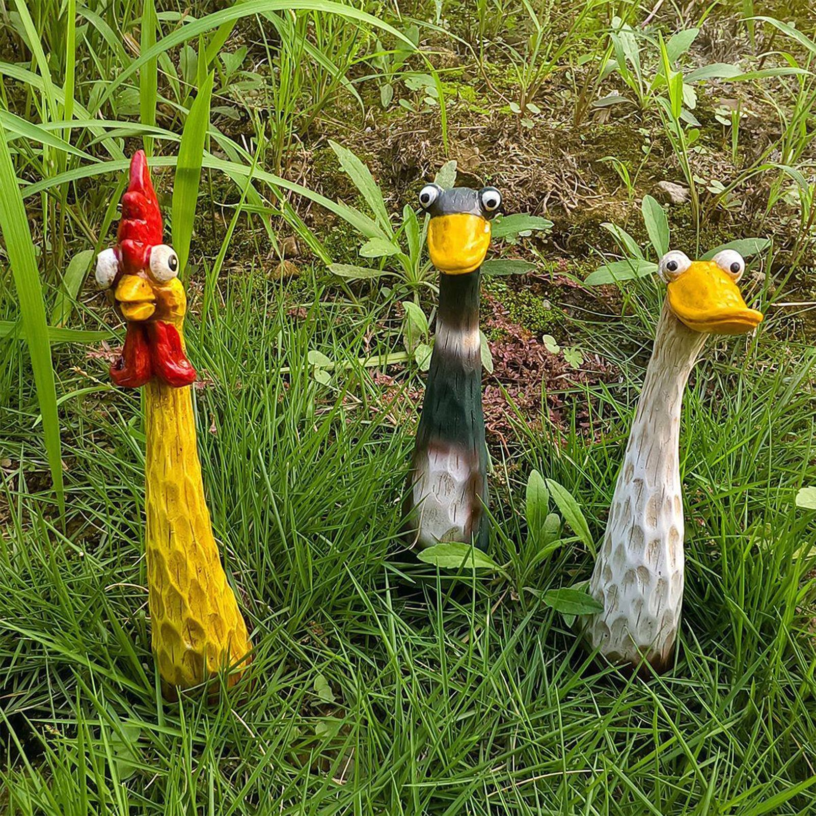 Outdoor Garden Decor Chicken Resin Animal Statues, Fun Lawn Ornaments for Farmhouse or Microlandscape Design, Weatherproof & Durable - Image 7