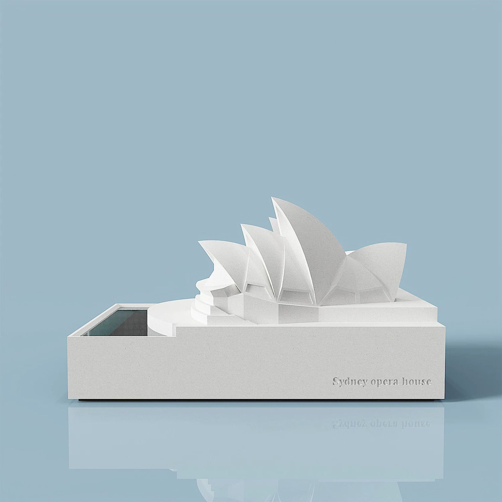 Sydney Opera House Concrete Model - Modern Architectural Sculpture Desktop Decor, Minimalist Cement Statue for Home Office Bookshelf, Unique Travel Souvenir & Housewarming Gift - Image 1