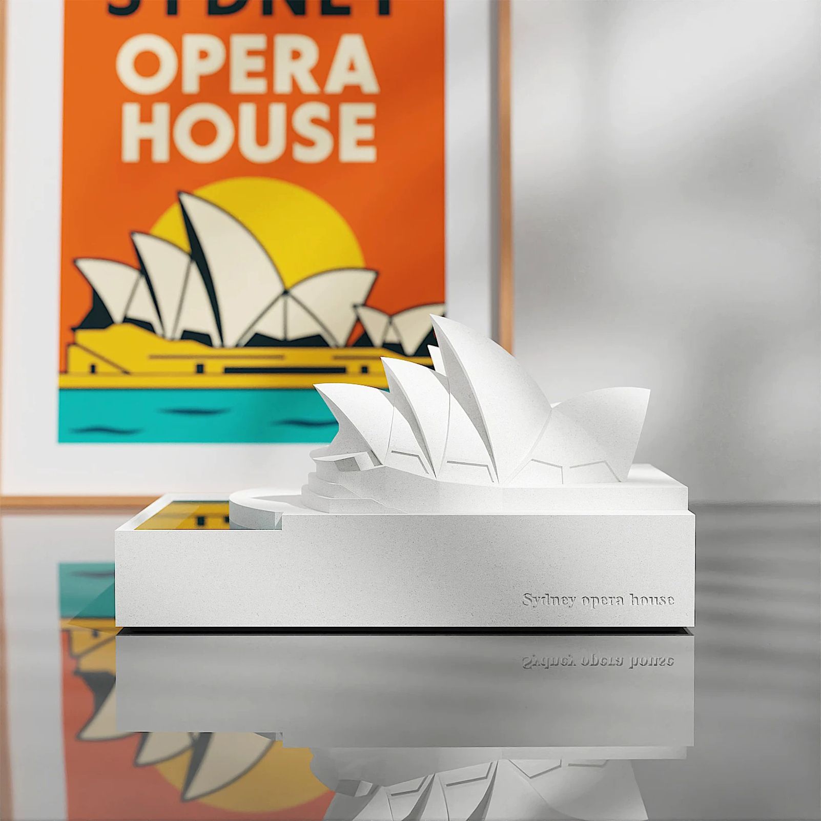 Sydney Opera House Concrete Model - Modern Architectural Sculpture Desktop Decor, Minimalist Cement Statue for Home Office Bookshelf, Unique Travel Souvenir & Housewarming Gift - Image 6
