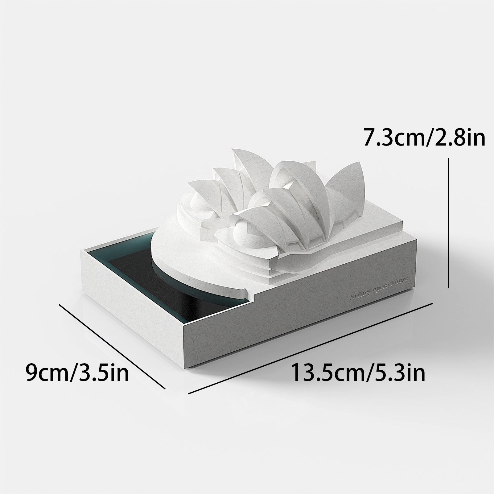 Sydney Opera House Concrete Model - Modern Architectural Sculpture Desktop Decor, Minimalist Cement Statue for Home Office Bookshelf, Unique Travel Souvenir & Housewarming Gift - Image 8