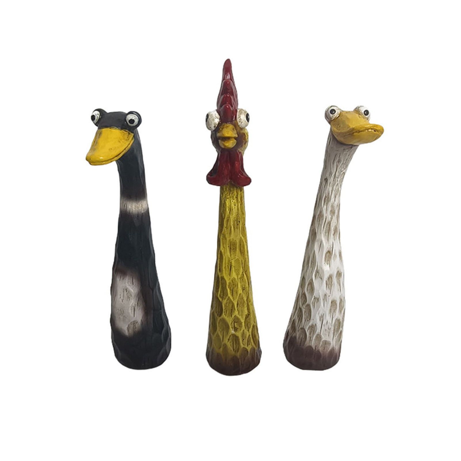 Outdoor Garden Decor Chicken, Duck & Goose Resin Animal Statues, Fun Lawn Ornaments for Farmhouse or Microlandscape Design, Weatherproof & Durable - Image 1