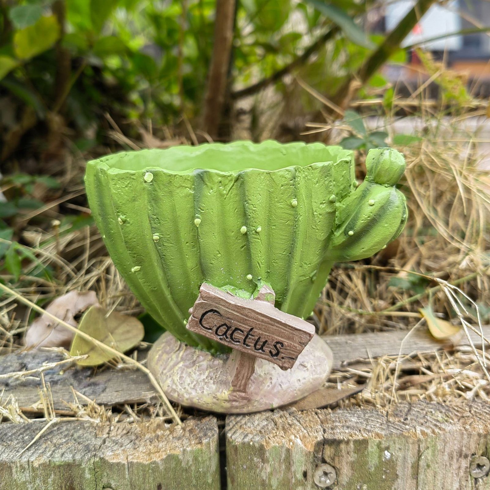 Cactu-Shaped Resin Planter  - Mini Multi-Opening Flower Pot for Desktop, Garden, Office Decor, Unique Gift for Plant Lovers (Cactu) - Image 2