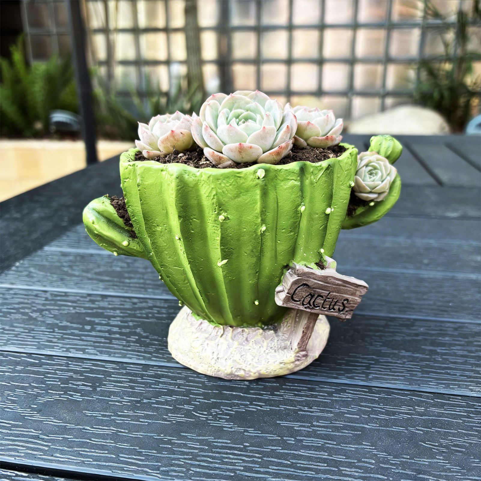 Cactu-Shaped Resin Planter  - Mini Multi-Opening Flower Pot for Desktop, Garden, Office Decor, Unique Gift for Plant Lovers (Cactu) - Image 3