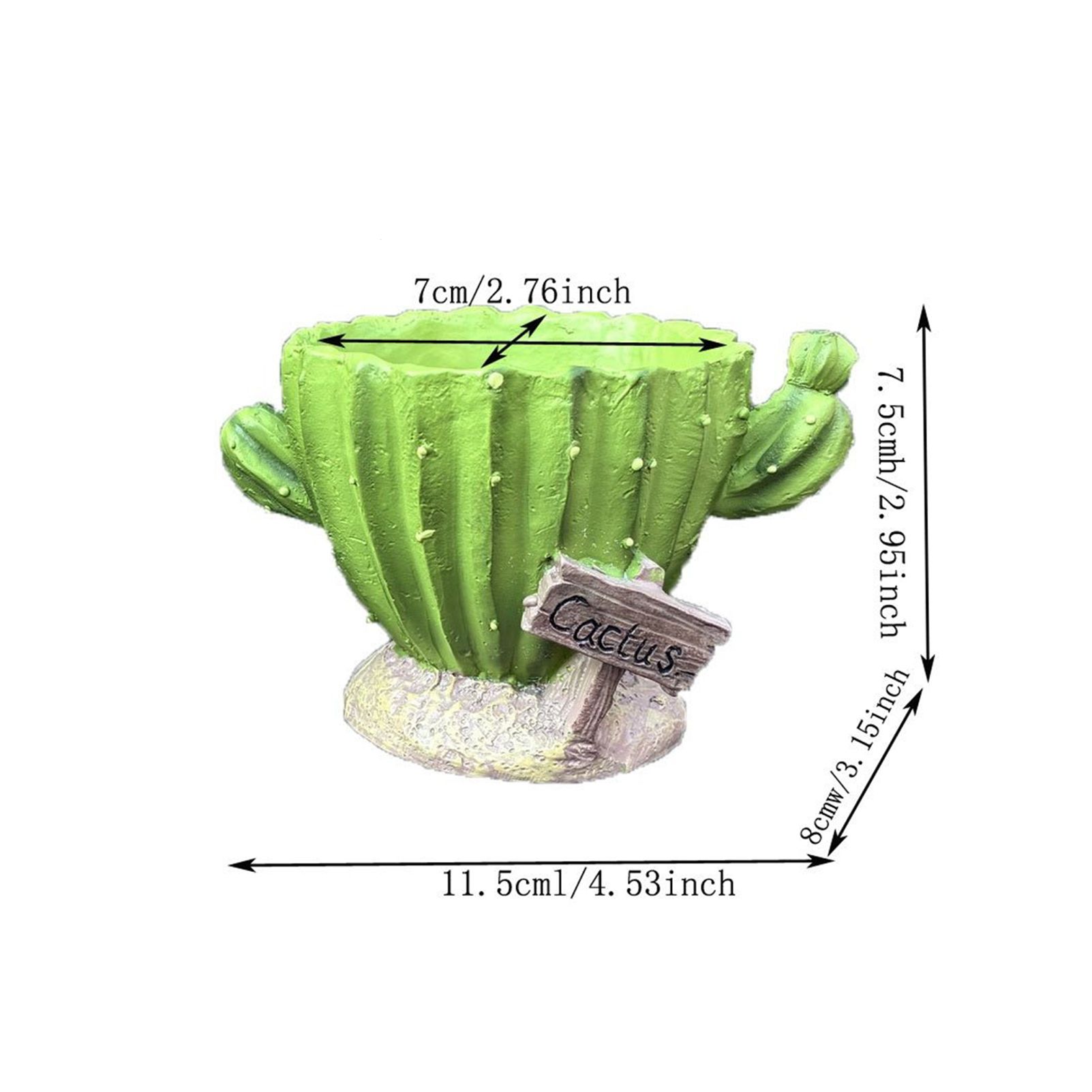 Cactu-Shaped Resin Planter  - Mini Multi-Opening Flower Pot for Desktop, Garden, Office Decor, Unique Gift for Plant Lovers (Cactu) - Image 6