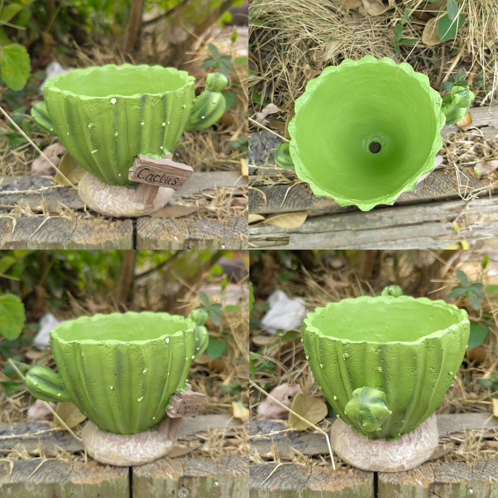 Cactu-Shaped Resin Planter  - Mini Multi-Opening Flower Pot for Desktop, Garden, Office Decor, Unique Gift for Plant Lovers (Cactu) - Image 7
