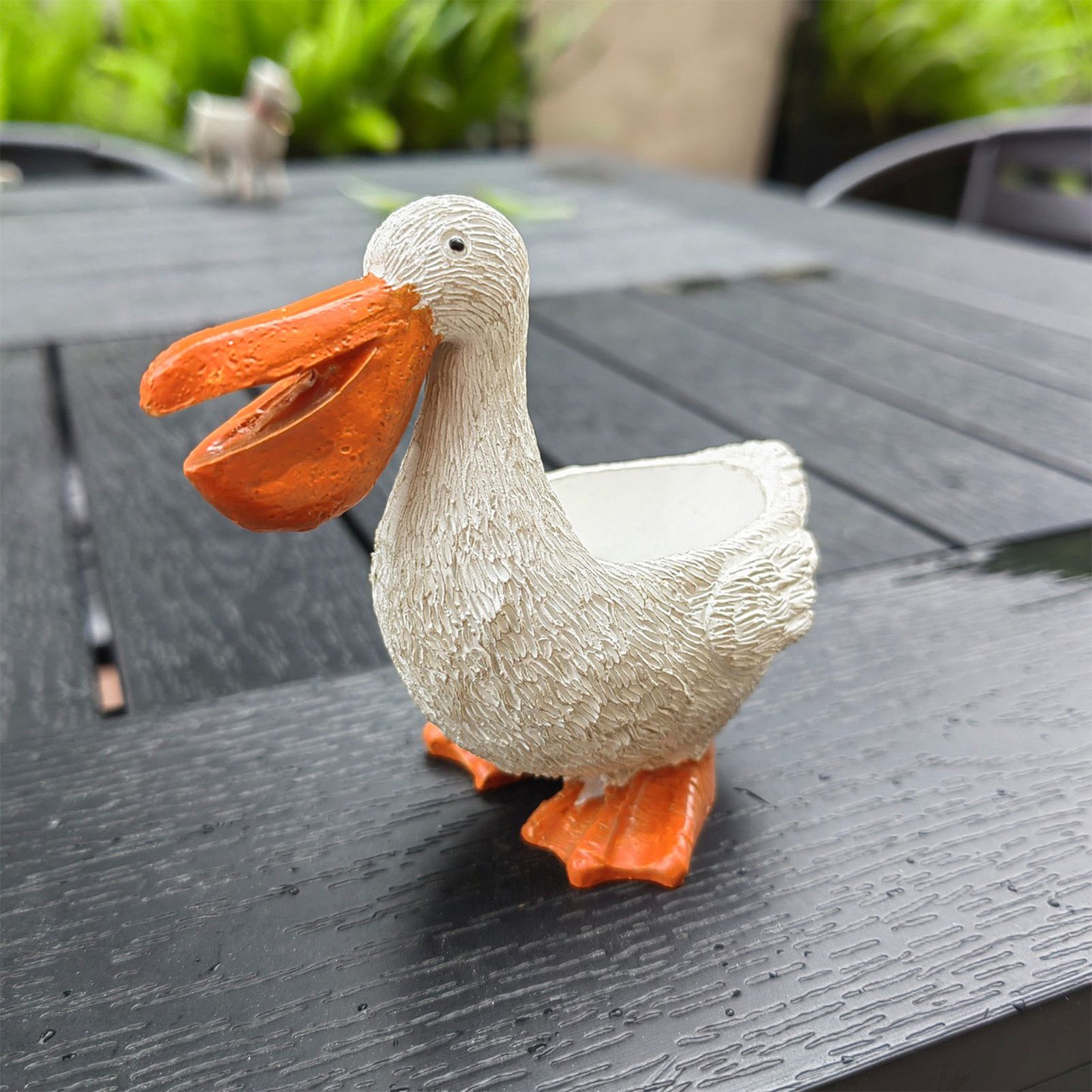 Cute Pelican Planter Pot, Small Resin Pelican Flower Pot with Drainage, Funny Animal Succulent Planter for Indoor Outdoor Garden Desk Decor Gift - Image 1