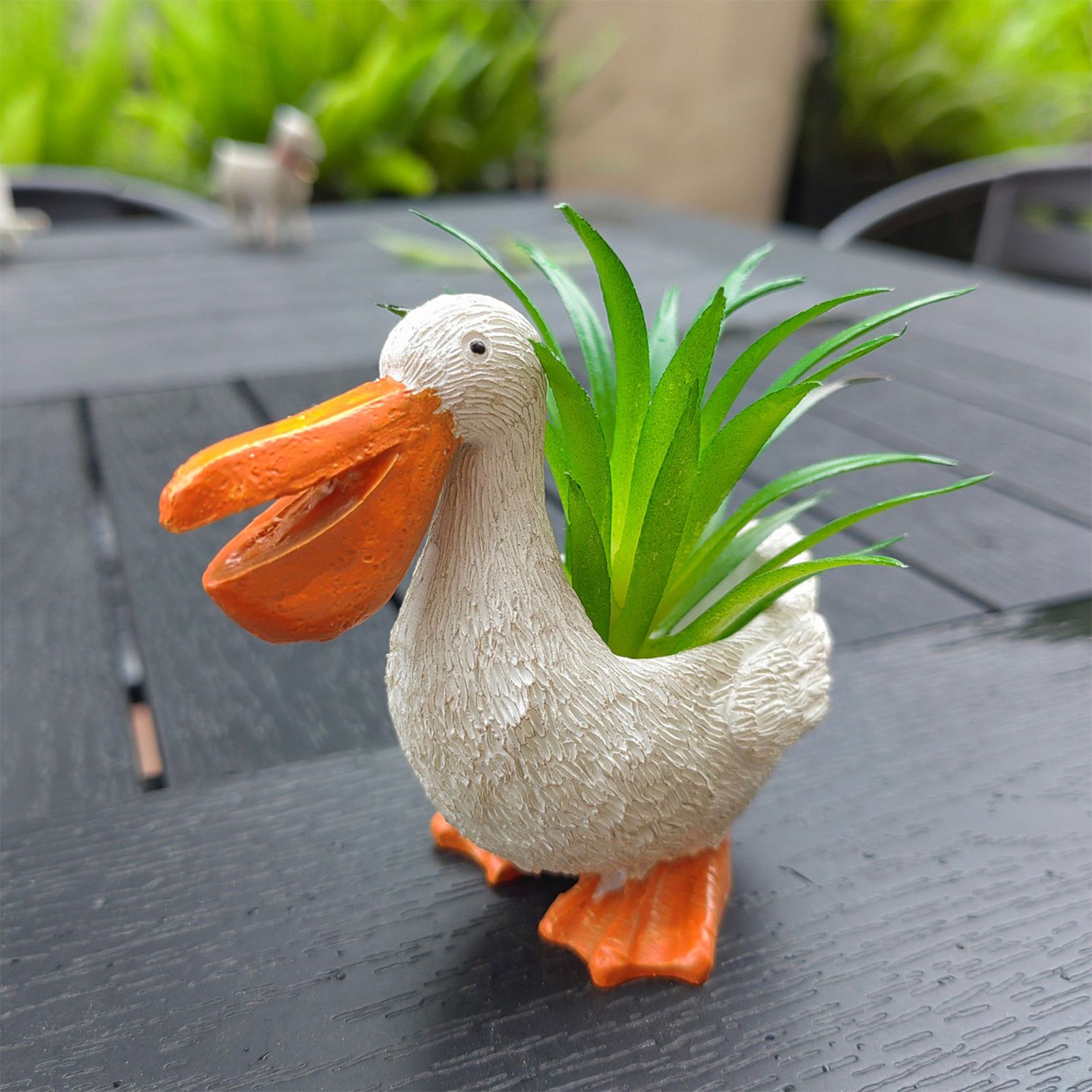 Cute Pelican Planter Pot, Small Resin Pelican Flower Pot with Drainage, Funny Animal Succulent Planter for Indoor Outdoor Garden Desk Decor Gift - Image 3