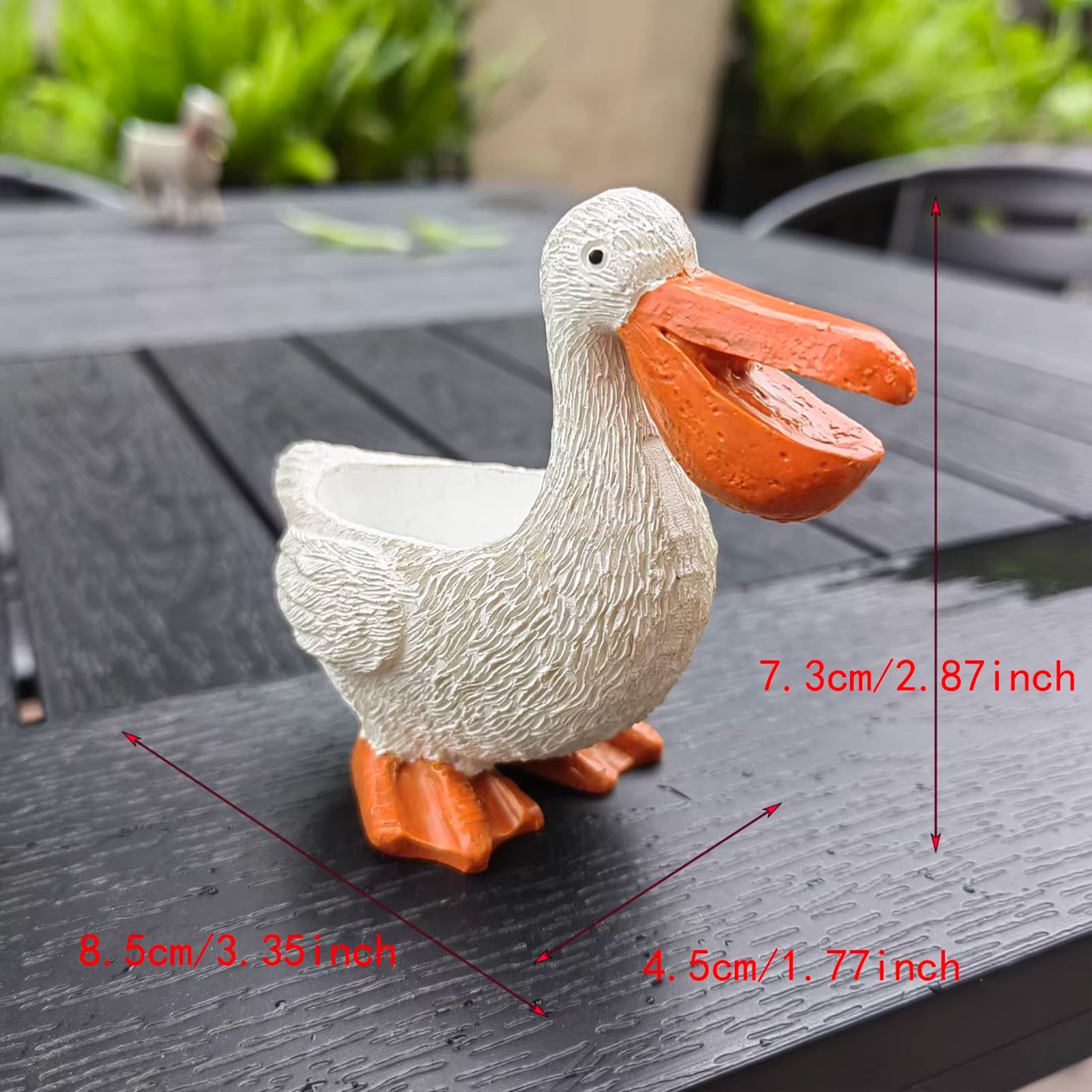 Cute Pelican Planter Pot, Small Resin Pelican Flower Pot with Drainage, Funny Animal Succulent Planter for Indoor Outdoor Garden Desk Decor Gift - Image 4
