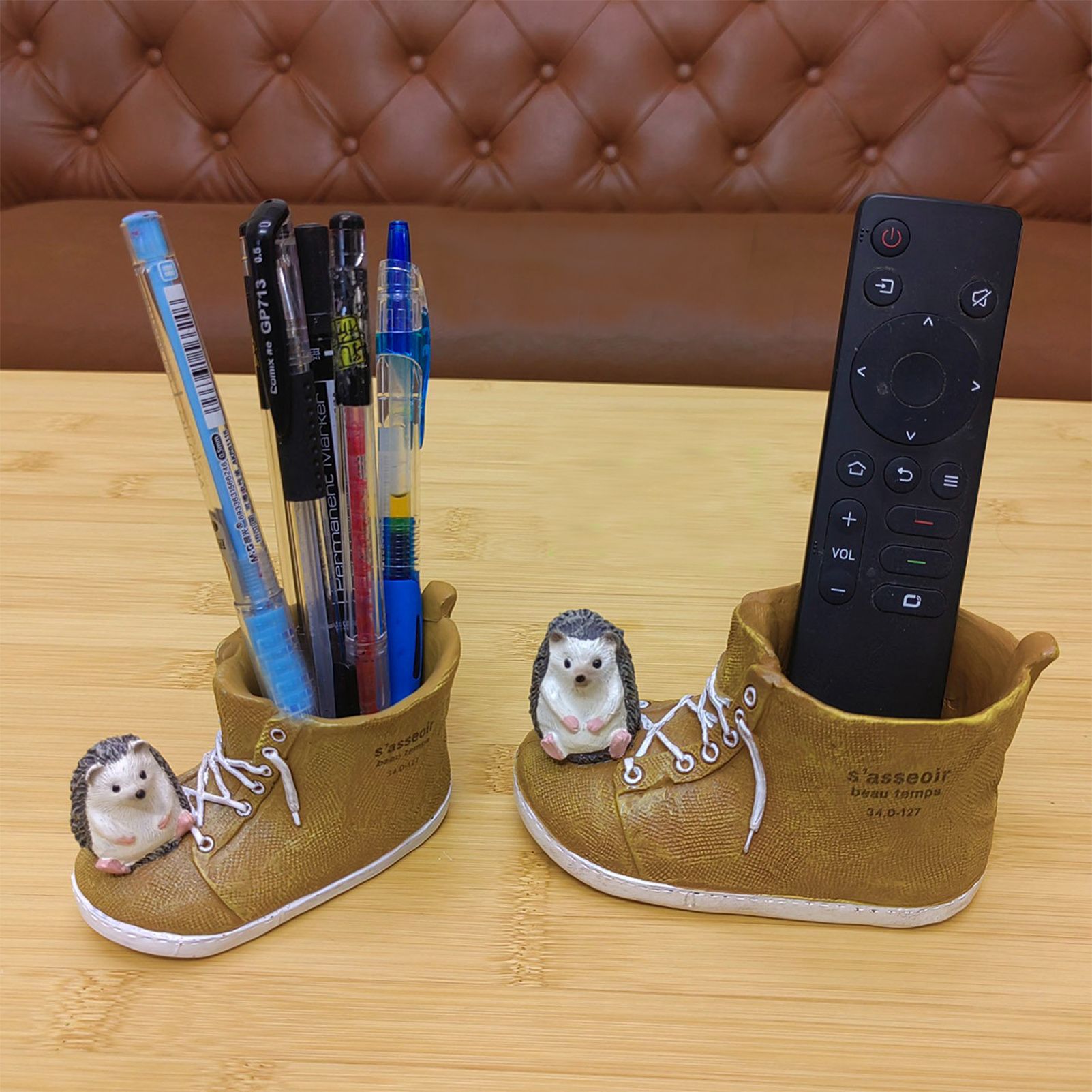 Cute Hedgehog with Resin Shoe Flower Pot with Animal Figurine, Creative Succulent Planter for Indoor Outdoor Garden Desk Decor Gift - Image 5