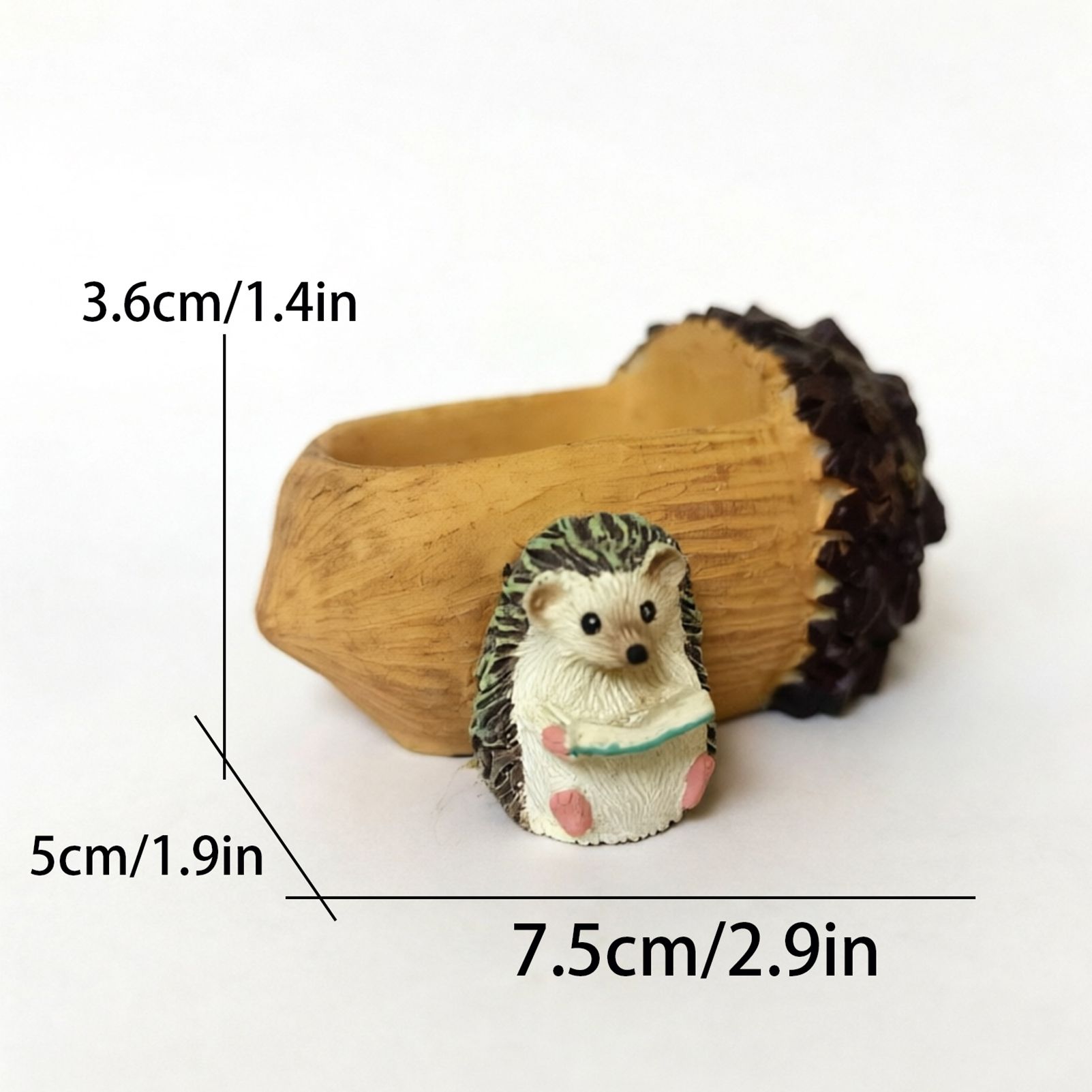 Creative Hedgehog Pinecone Resin Planter, Mini Succulent Pot for Indoor & Outdoor Garden Decor - Image 2