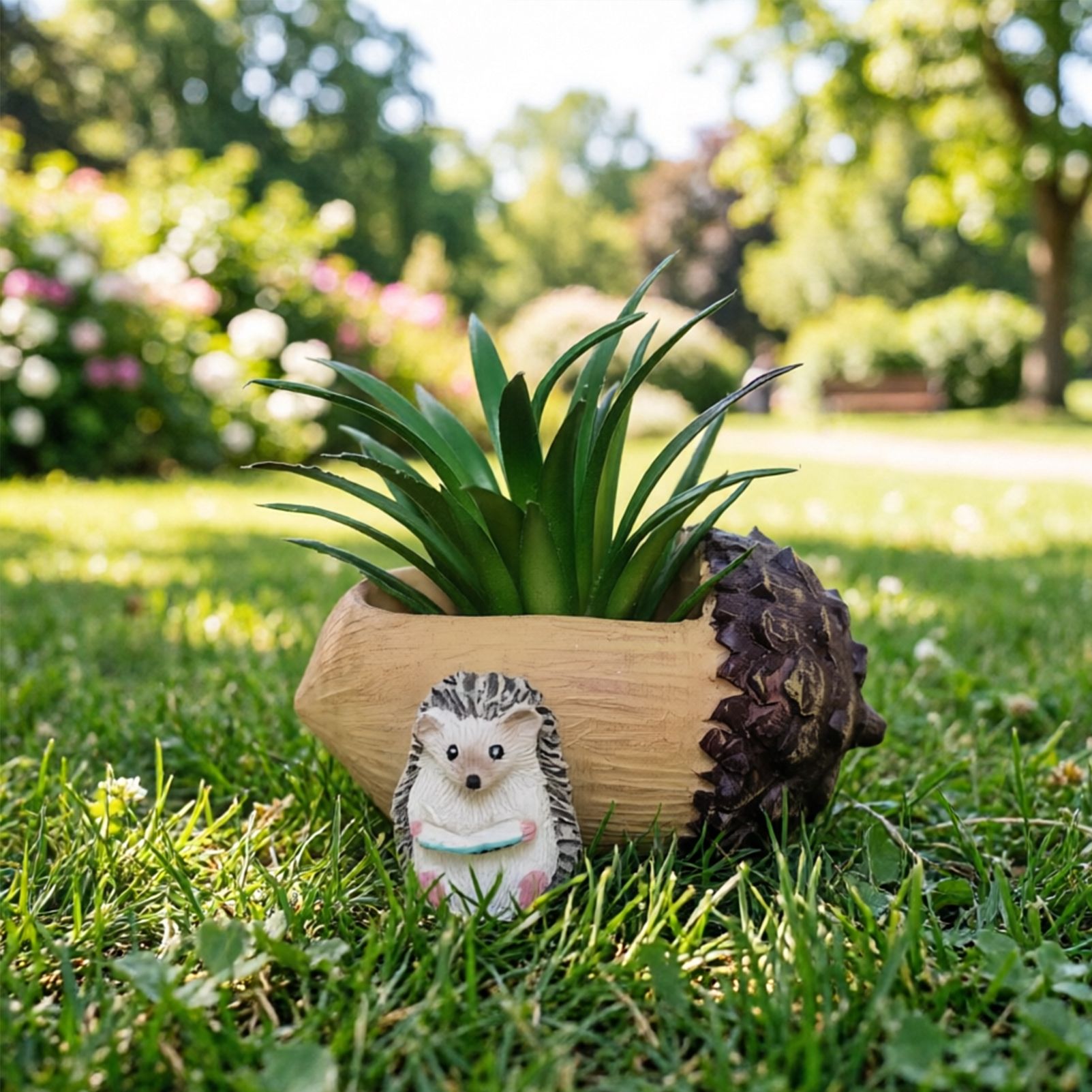 Creative Hedgehog Pinecone Resin Planter, Mini Succulent Pot for Indoor & Outdoor Garden Decor - Image 4