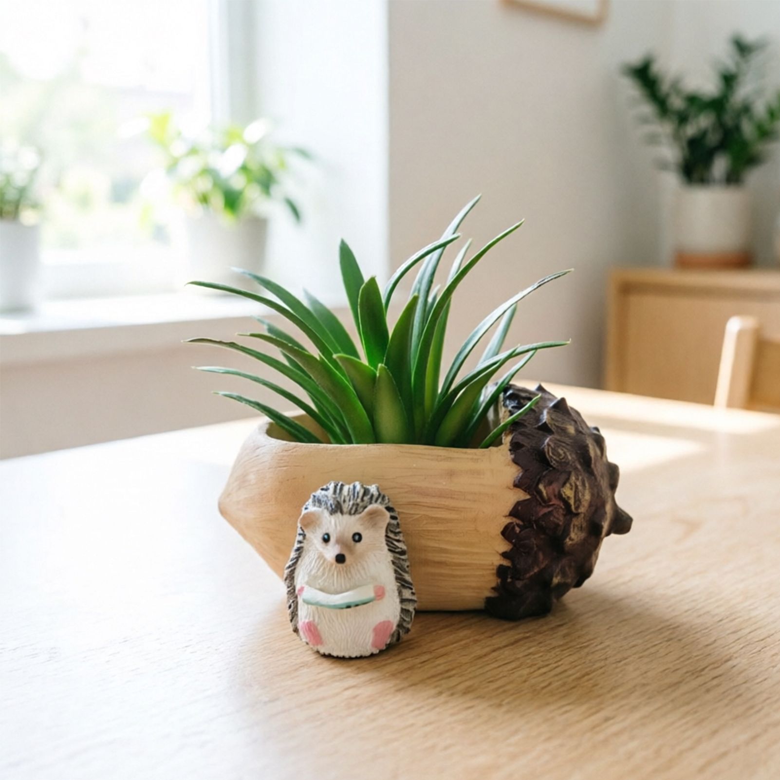Creative Hedgehog Pinecone Resin Planter, Mini Succulent Pot for Indoor & Outdoor Garden Decor - Image 5