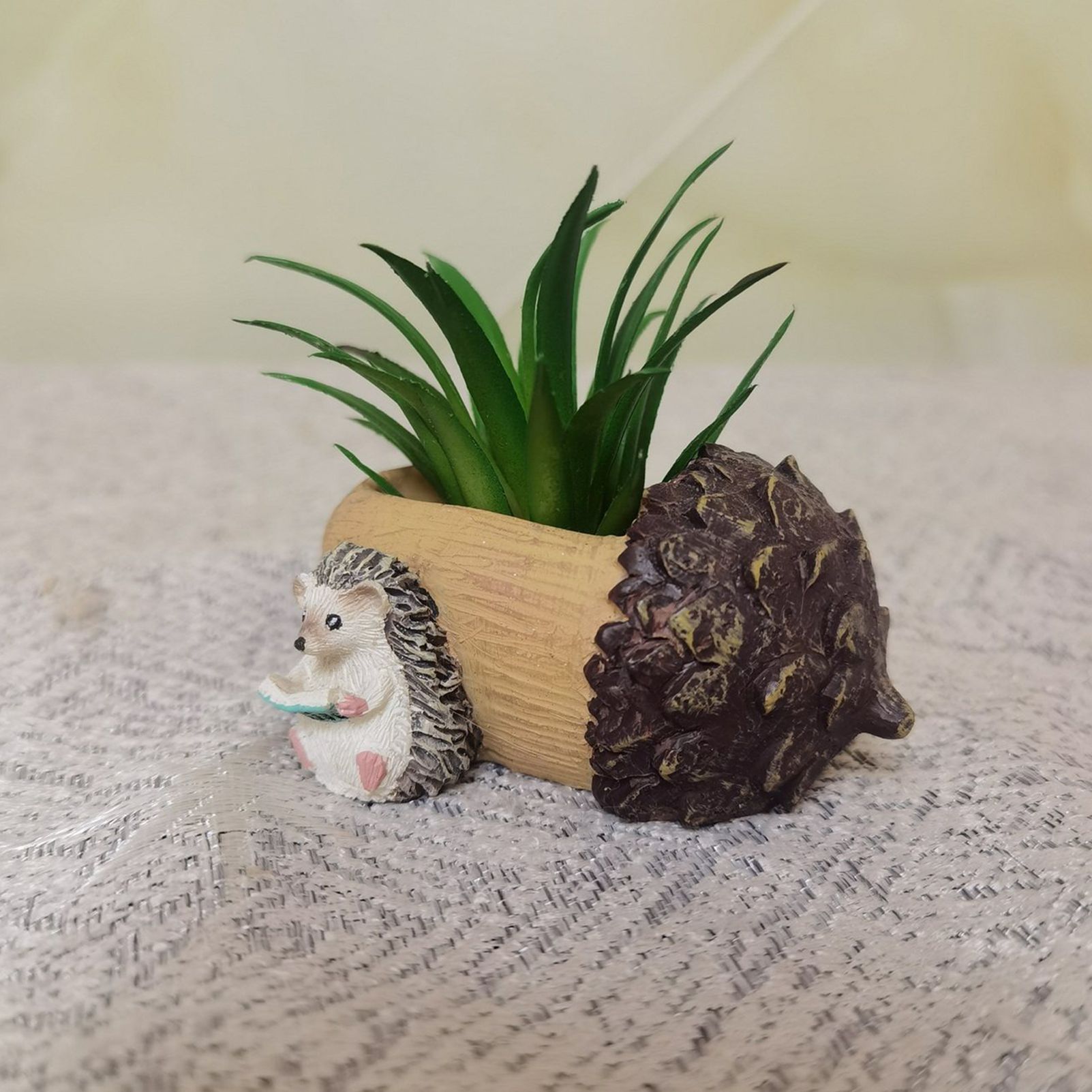 Creative Hedgehog Pinecone Resin Planter, Mini Succulent Pot for Indoor & Outdoor Garden Decor - Image 7