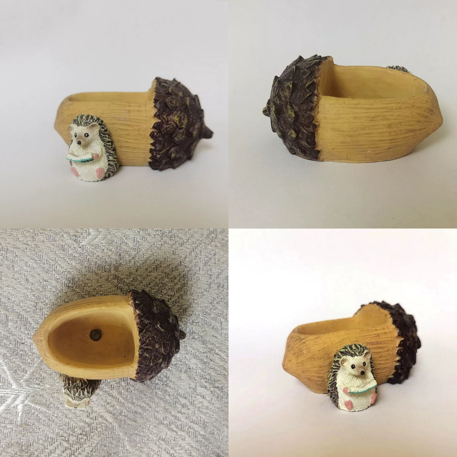 Creative Hedgehog Pinecone Resin Planter, Mini Succulent Pot for Indoor & Outdoor Garden Decor - Image 8